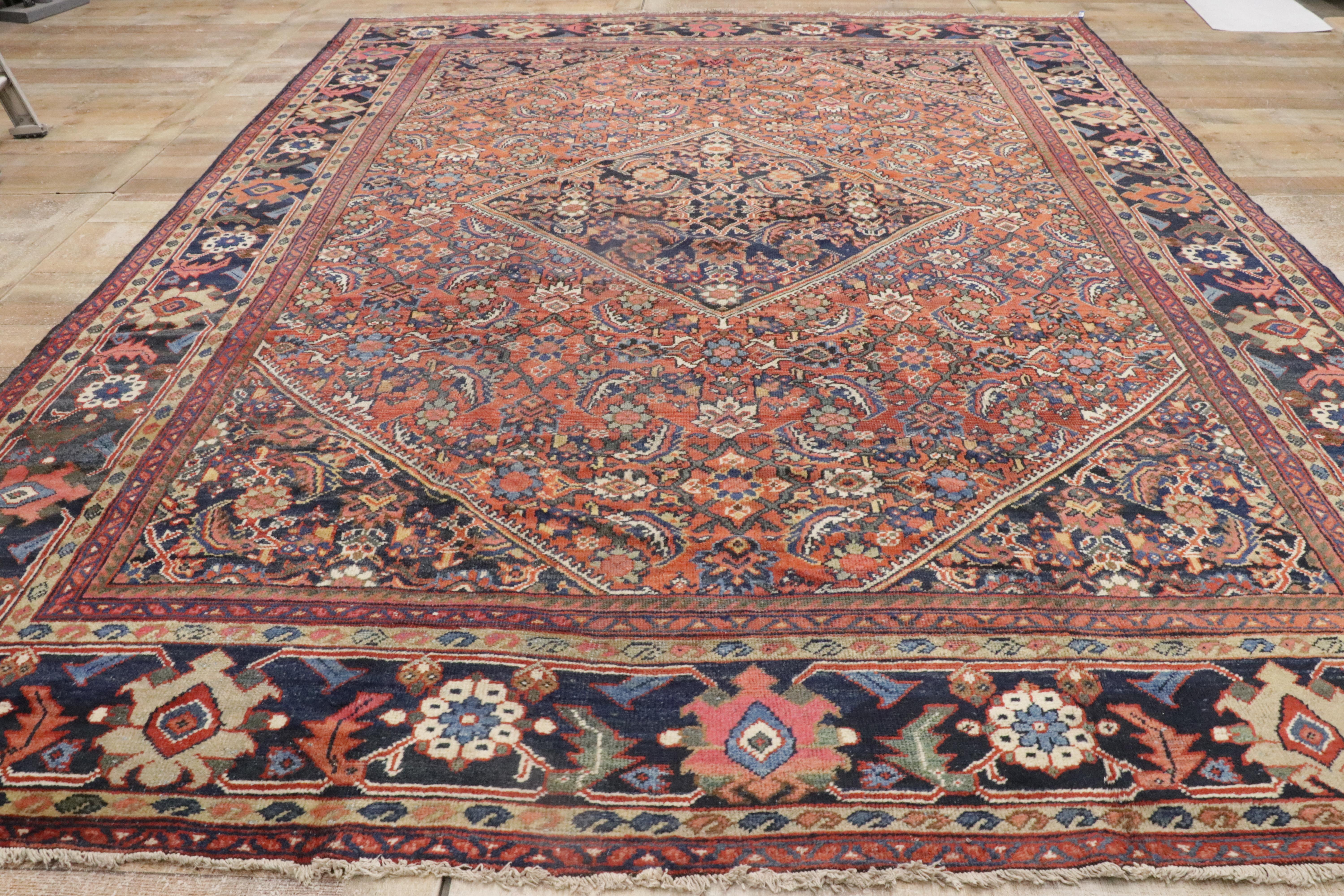 Antique Persian Mahal Rug with Traditional Style 2