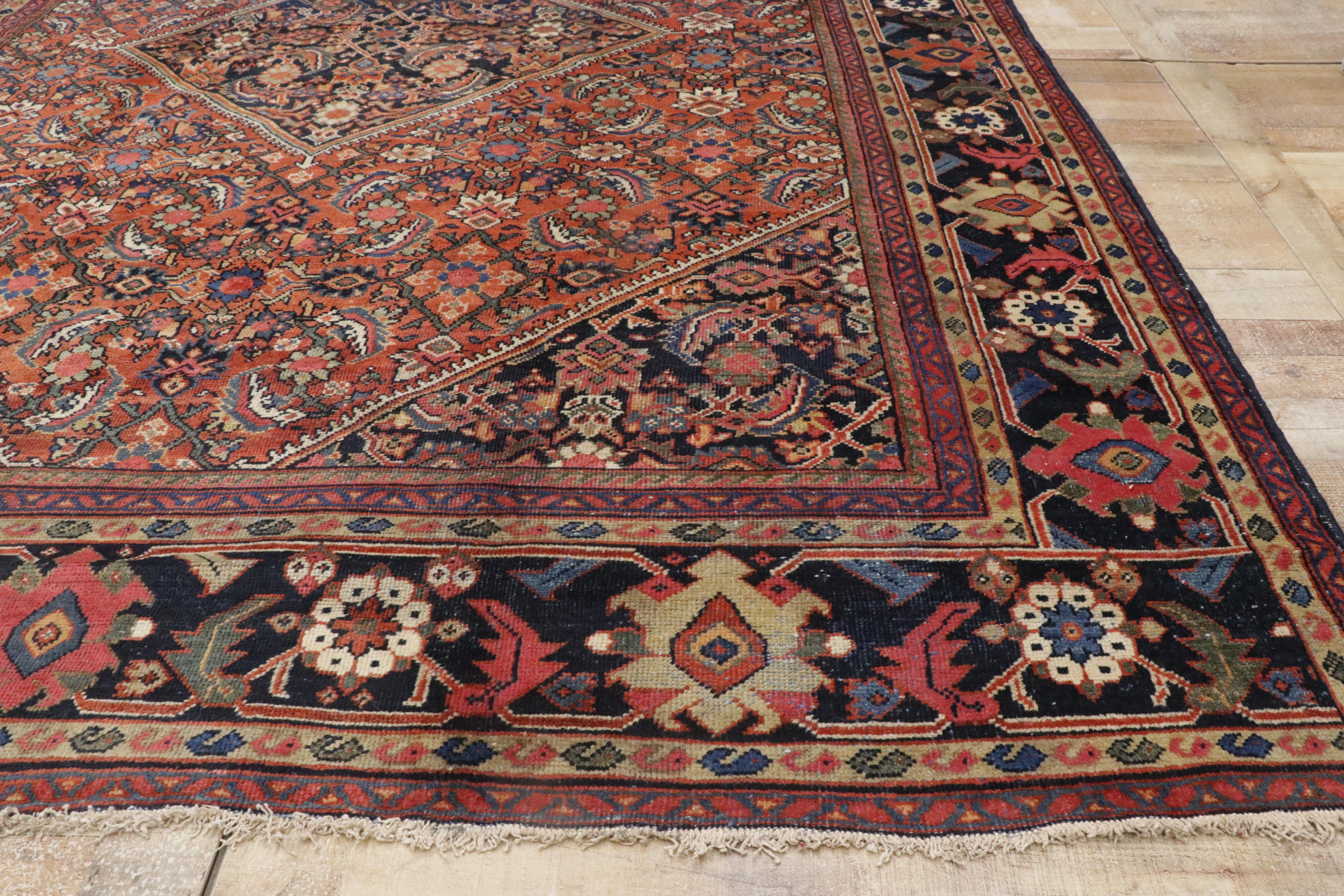 Antique Persian Mahal Rug with Traditional Style 5
