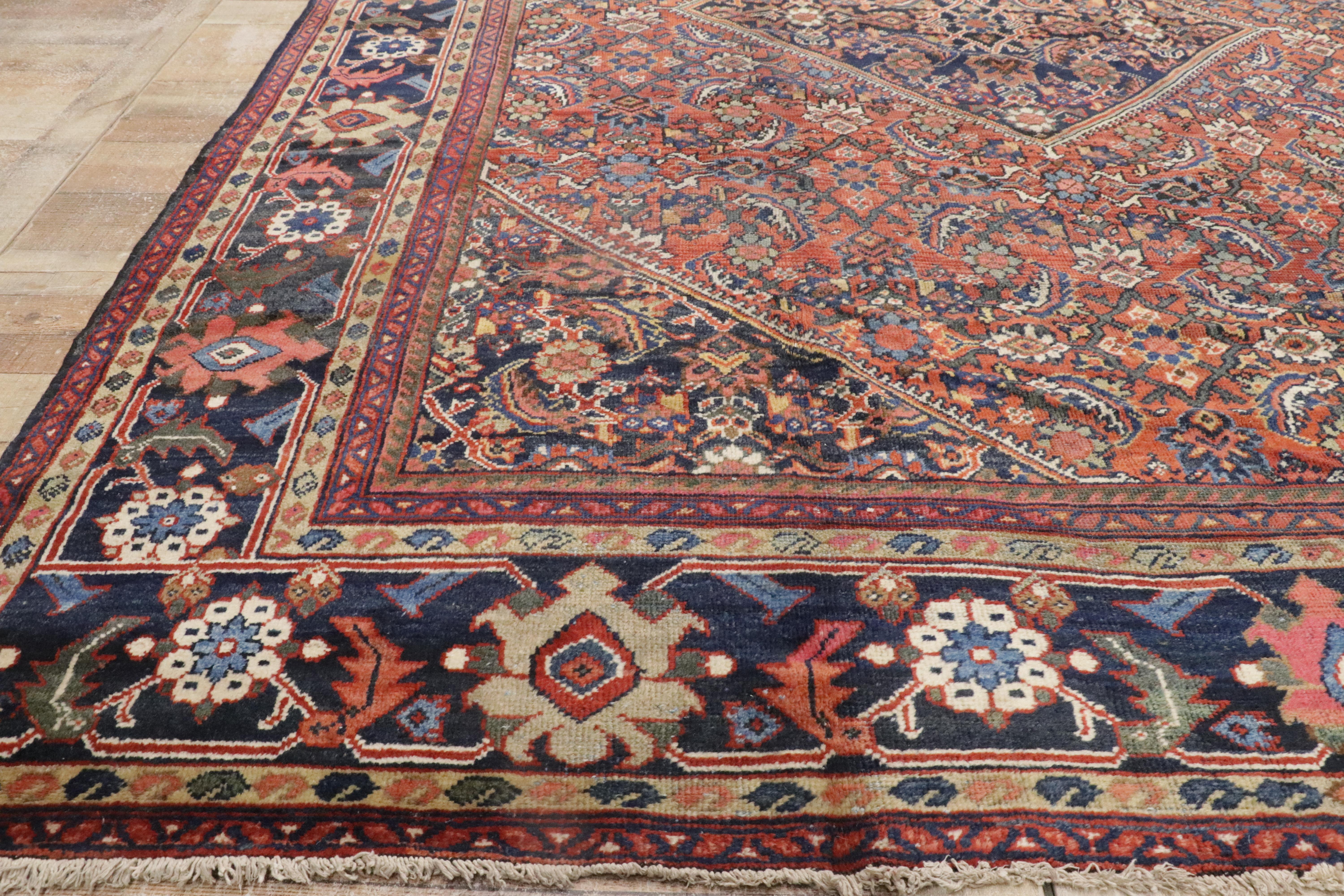 Antique Persian Mahal Rug with Traditional Style 7