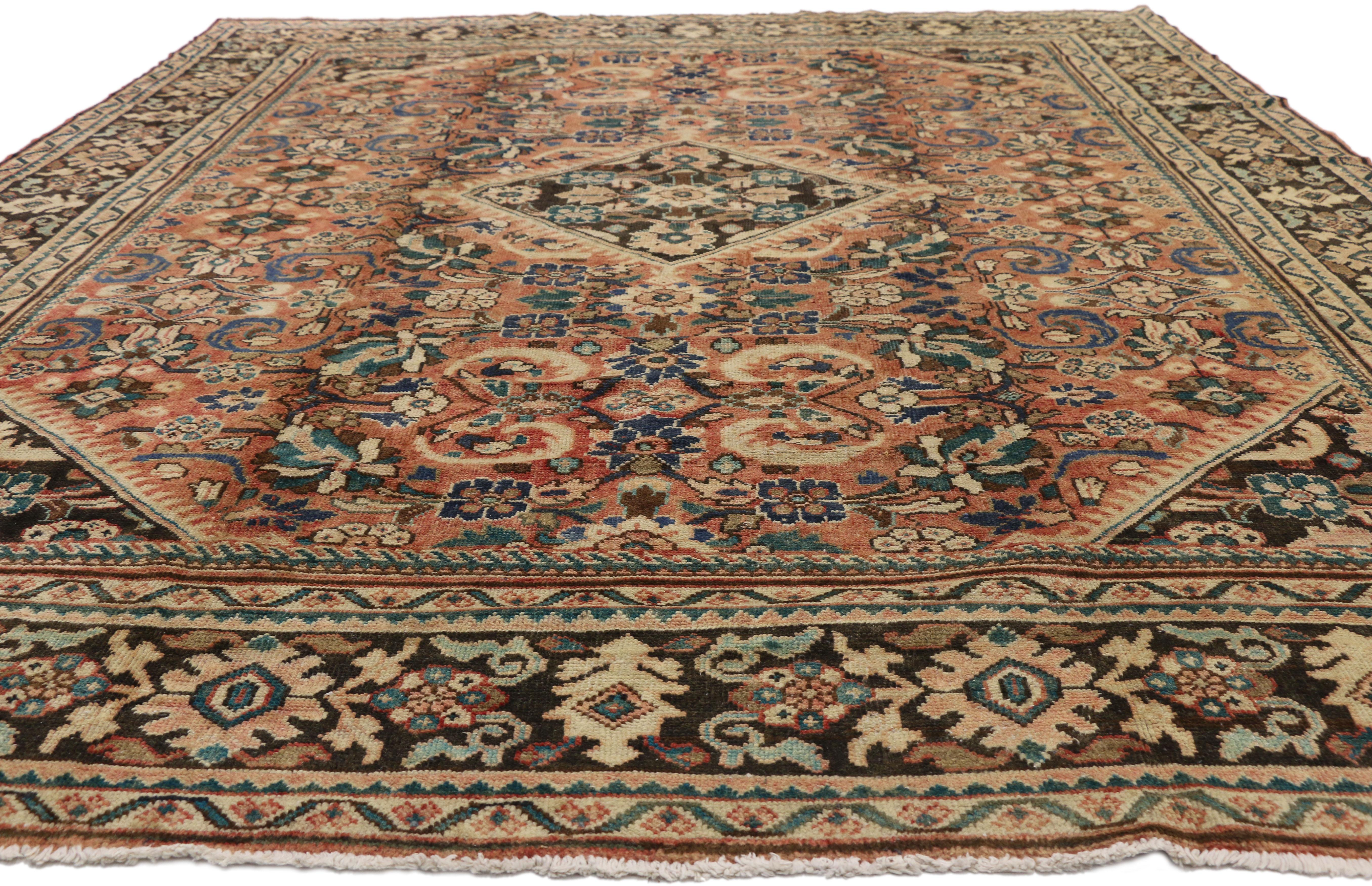 Arts and Crafts Antique Persian Mahal Rug with Arts & Crafts Style