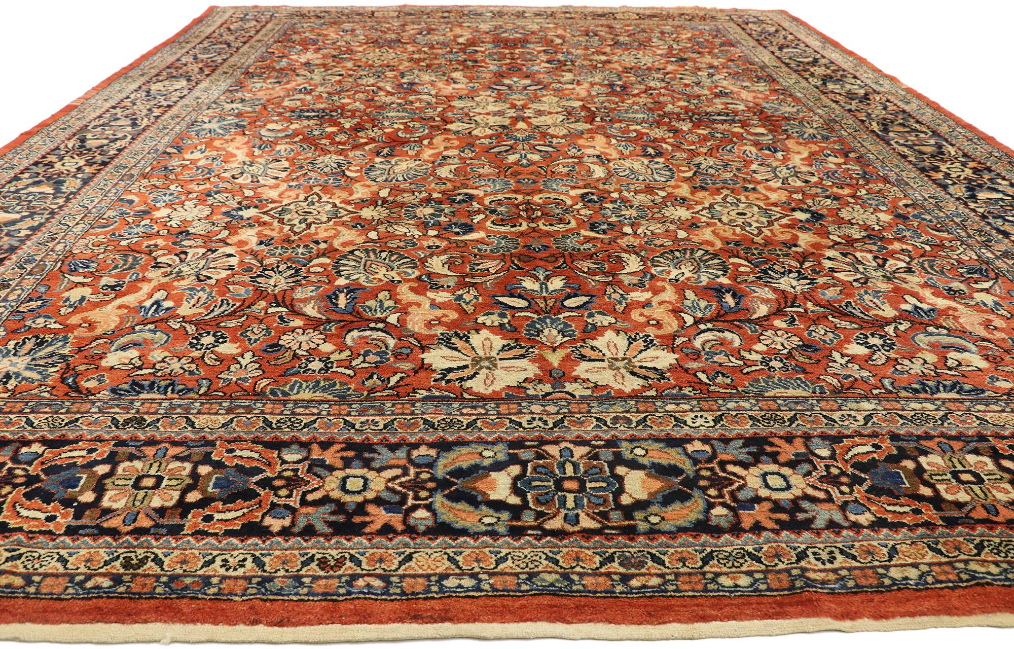 Antique Persian Mahal Rug with Traditional Federal and American Colonial Style In Good Condition In Dallas, TX