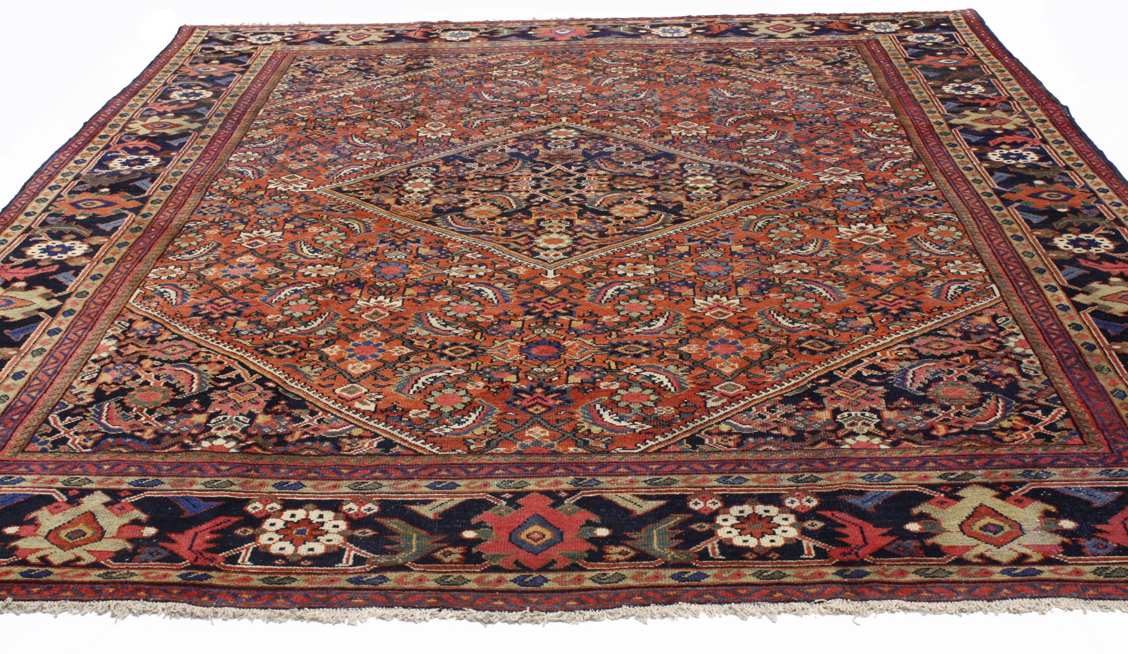Mid-Century Modern Antique Persian Mahal Rug with Traditional Style For Sale