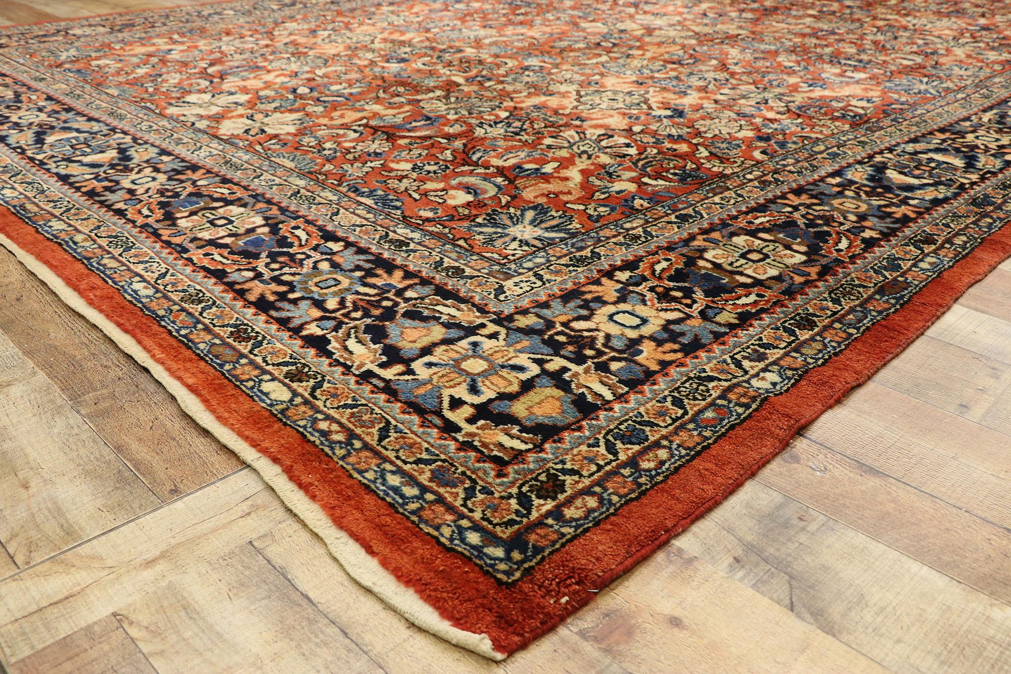 Antique Persian Mahal Rug with Traditional Federal and American Colonial Style 1