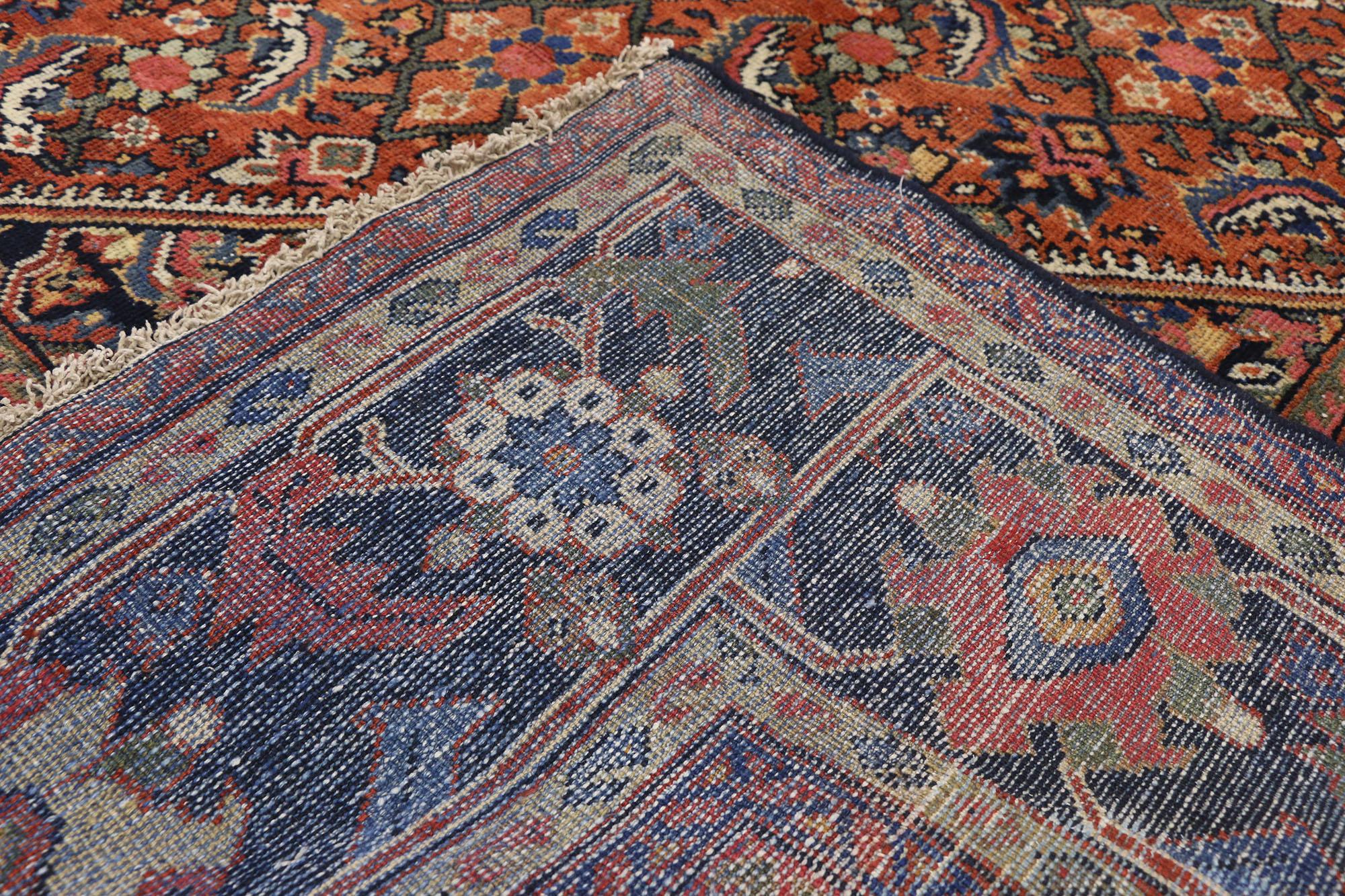 Hand-Knotted Antique Persian Mahal Rug with Traditional Style For Sale
