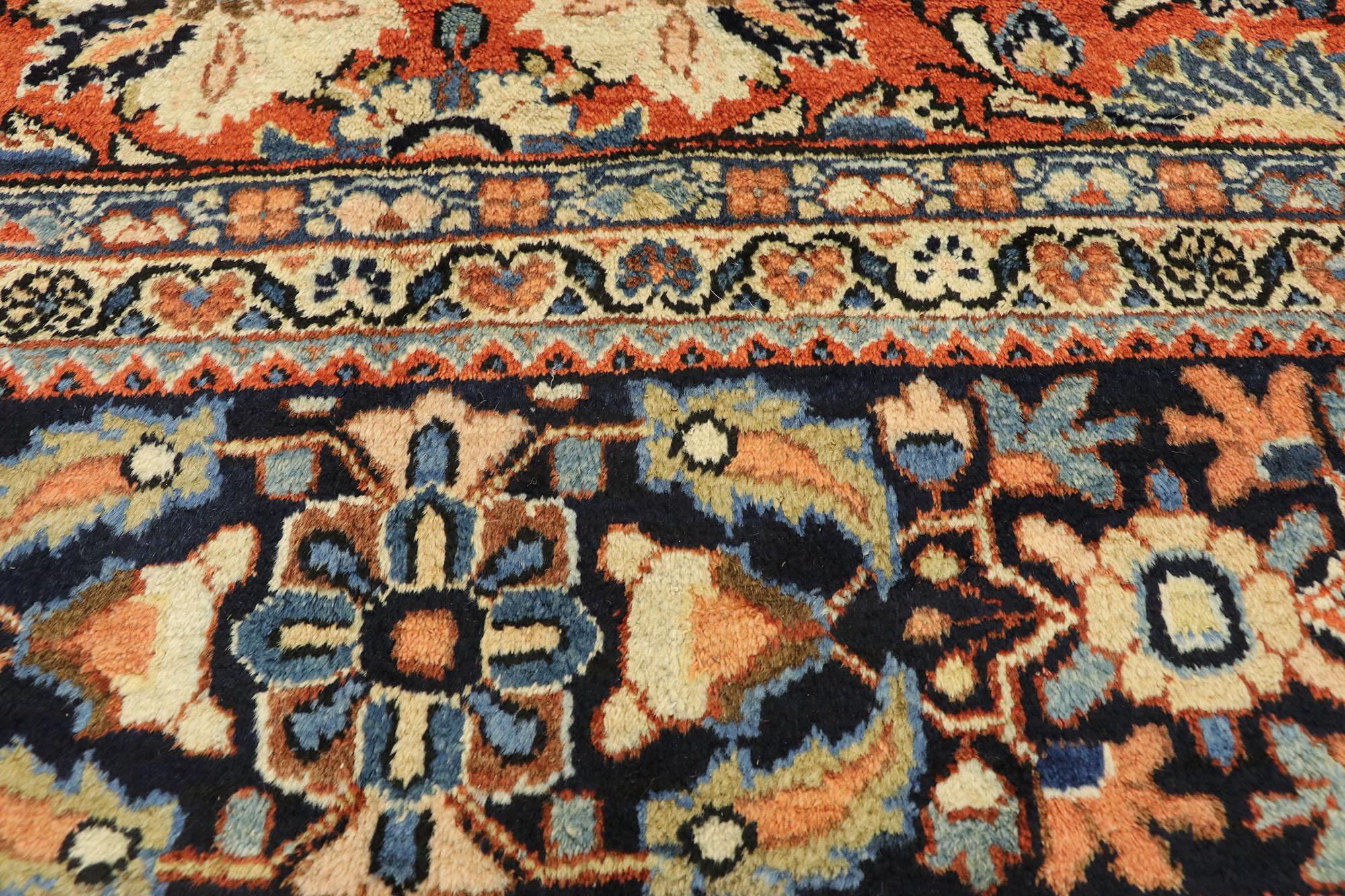 20th Century Antique Persian Mahal Rug with Traditional Federal and American Colonial Style