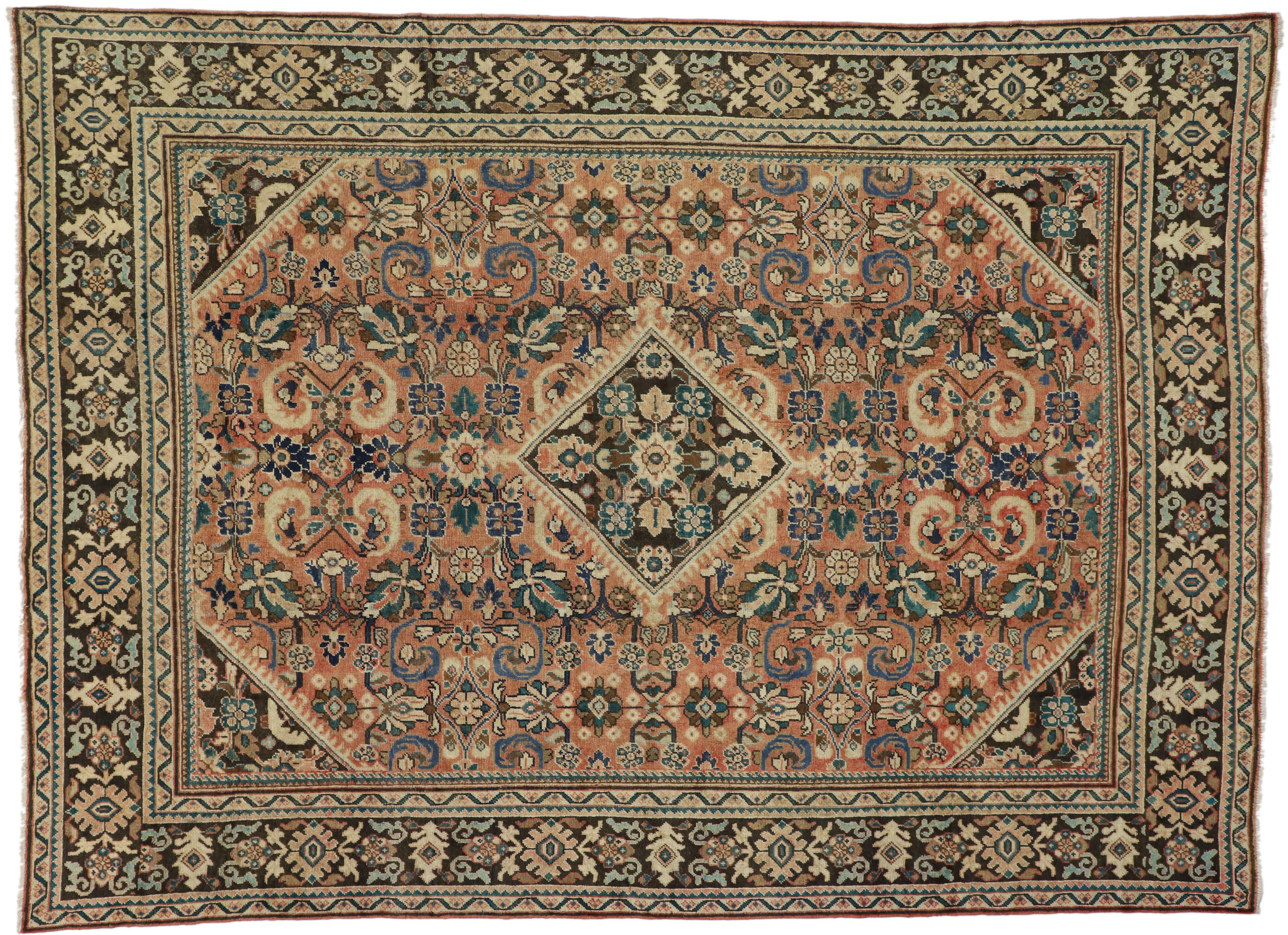 Antique Persian Mahal Rug with Arts & Crafts Style 2