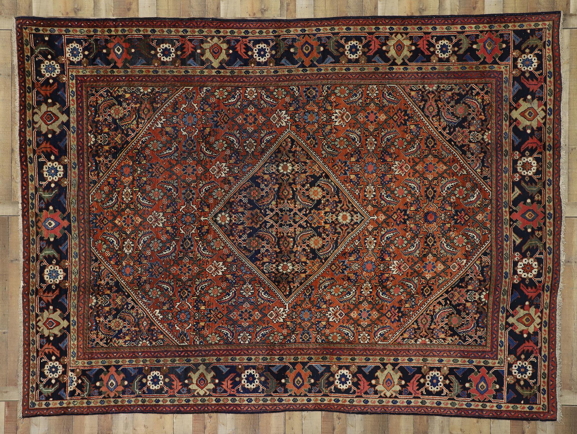 Antique Persian Mahal Rug with Traditional Style For Sale 1