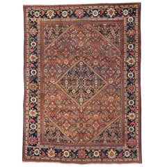 Ancien tapis persan Mahal de style traditionnel