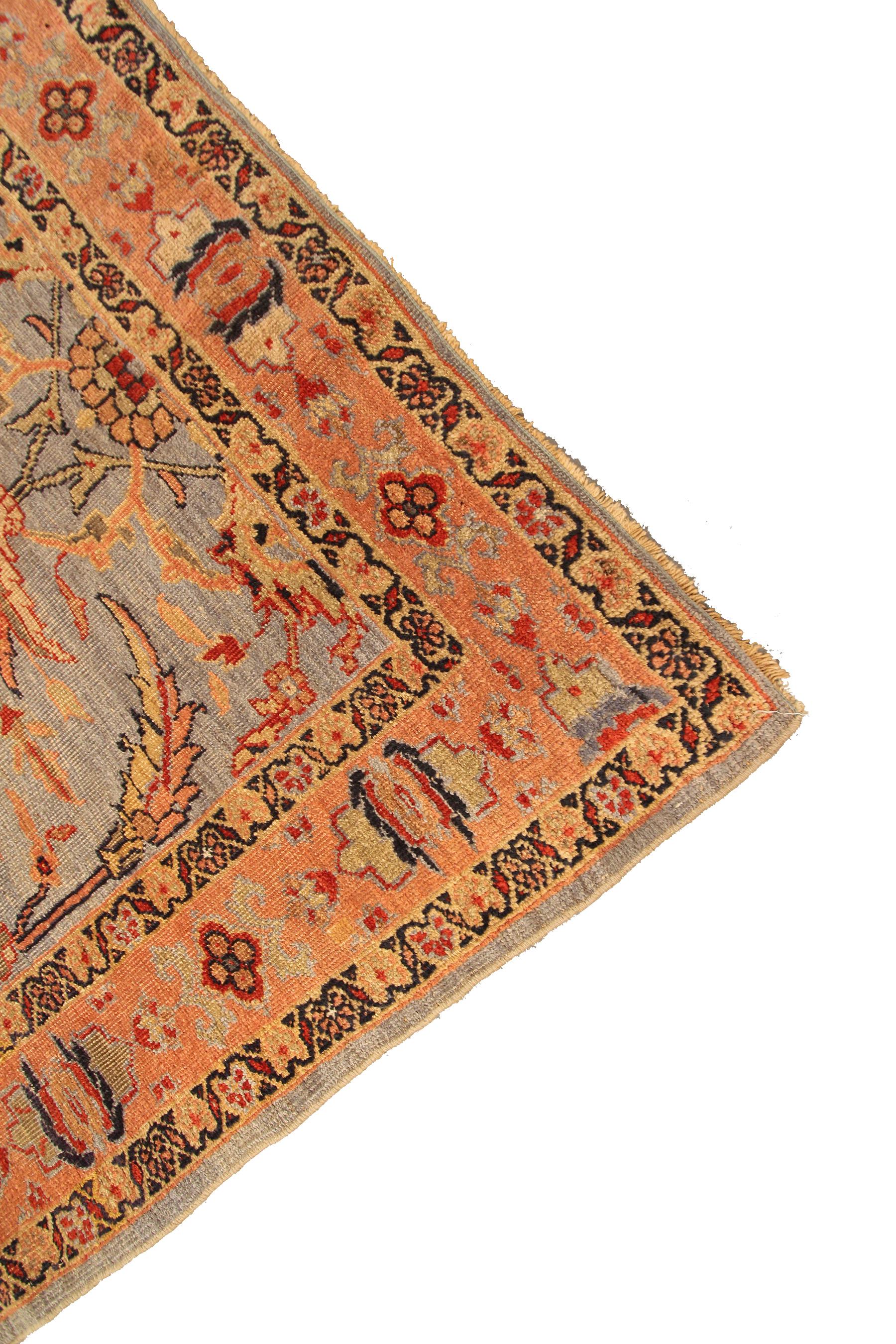 Antiker persischer Mahal-Teppich Ziegler Antik Sultanabad Blau Geometrisch, 1880 im Angebot 1