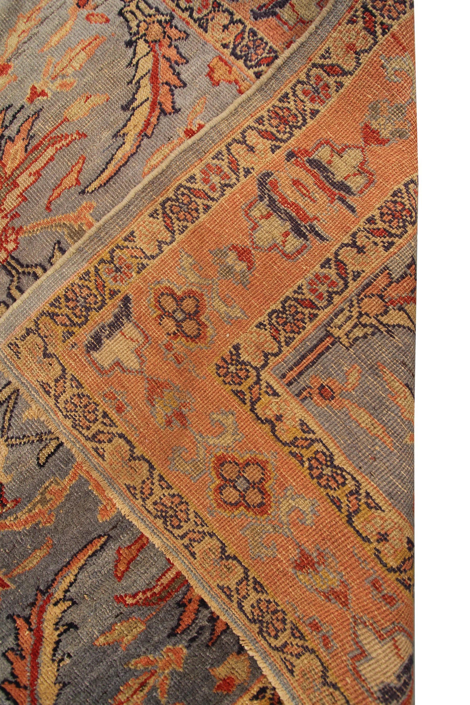 Antiker persischer Mahal-Teppich Ziegler Antik Sultanabad Blau Geometrisch, 1880 im Angebot 2