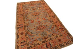 Tapis persan ancien Ziegler Antique Sultanabad bleu géométrique, 1880