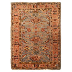 Antique Persian Mahal Rug Ziegler Antique Sultanabad Blue Geometric, 1880