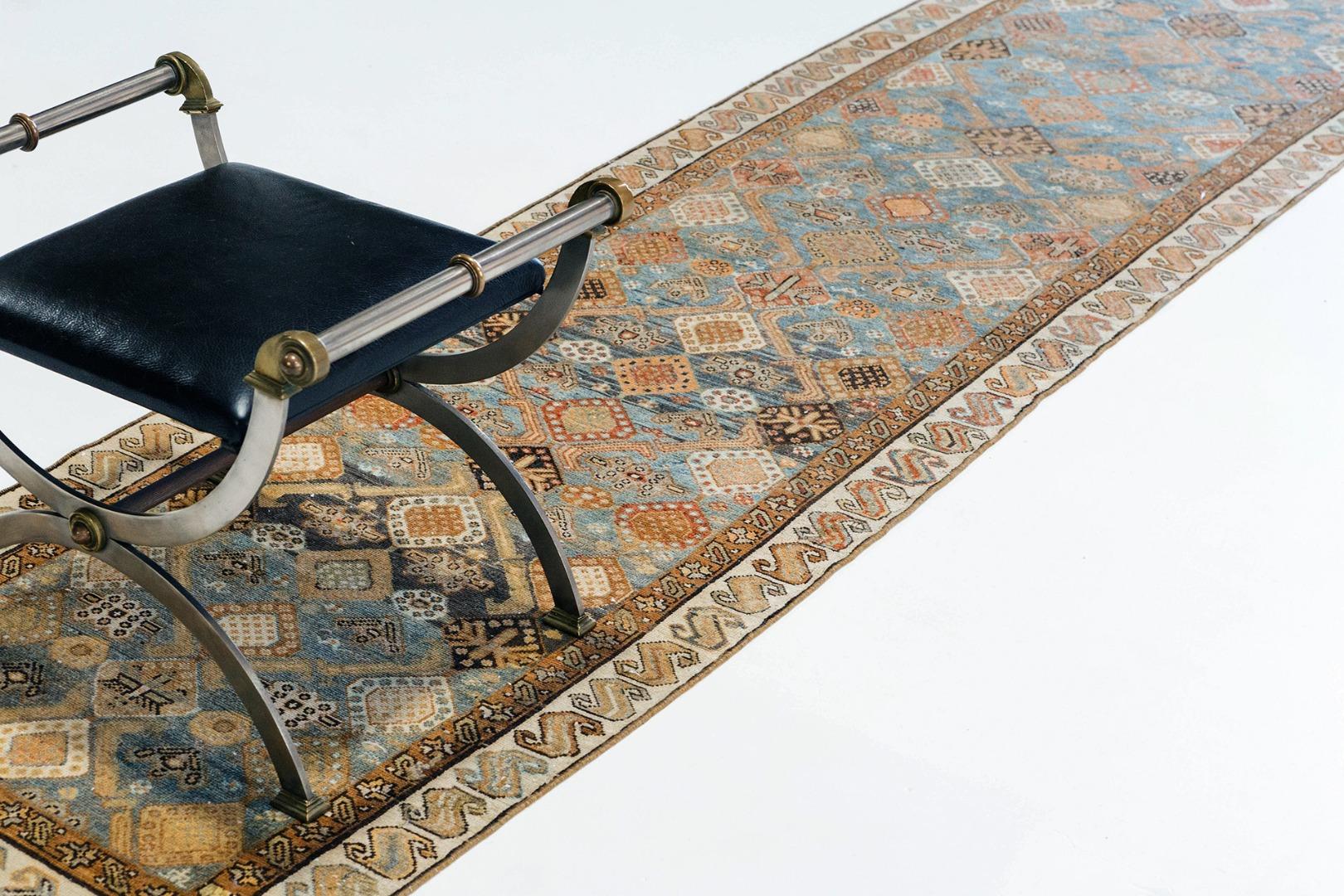 Hand-Knotted Antique Persian Mahal Runner For Sale