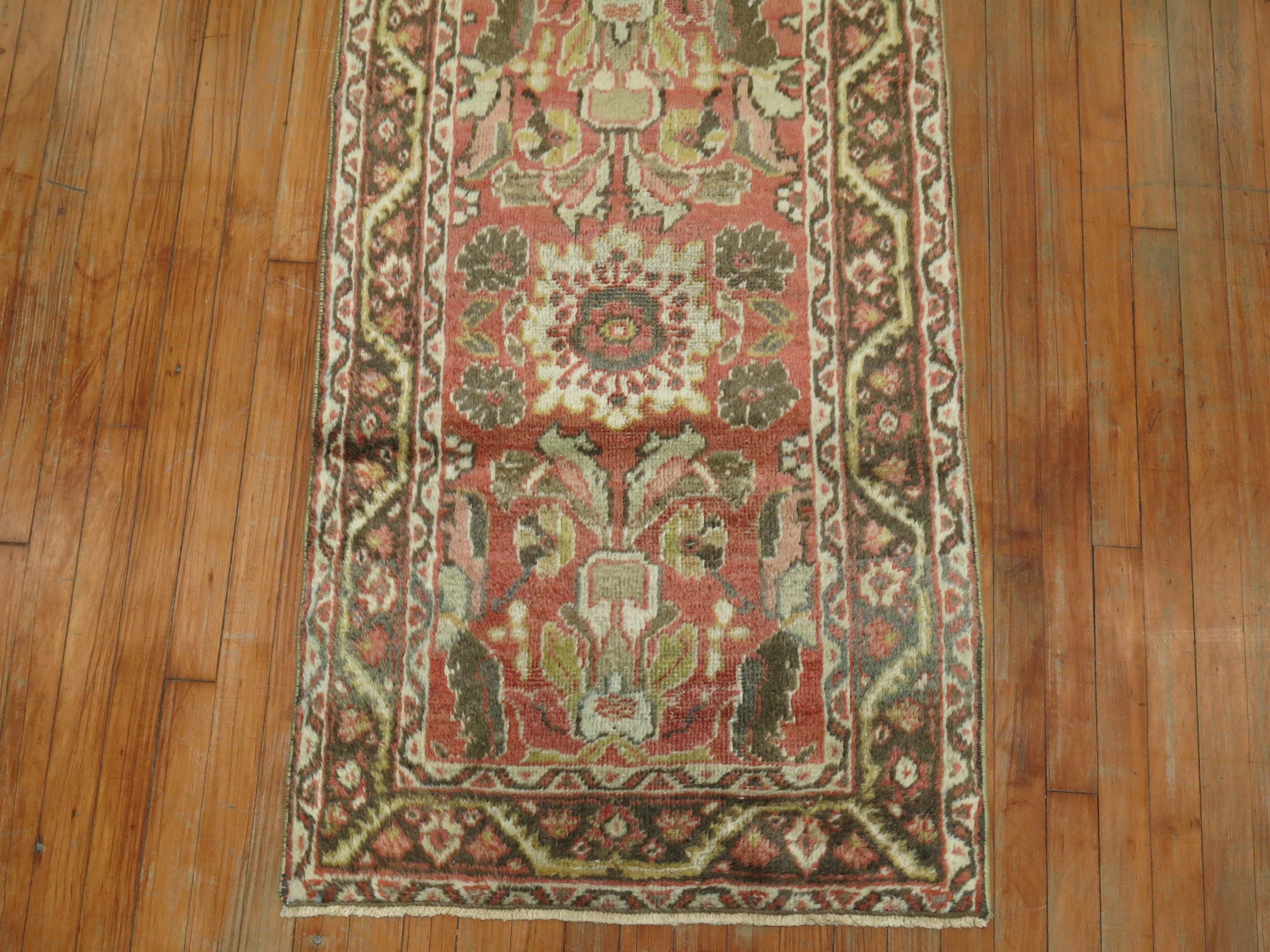 Hand-Knotted Vintage Persian Mahal Runner For Sale