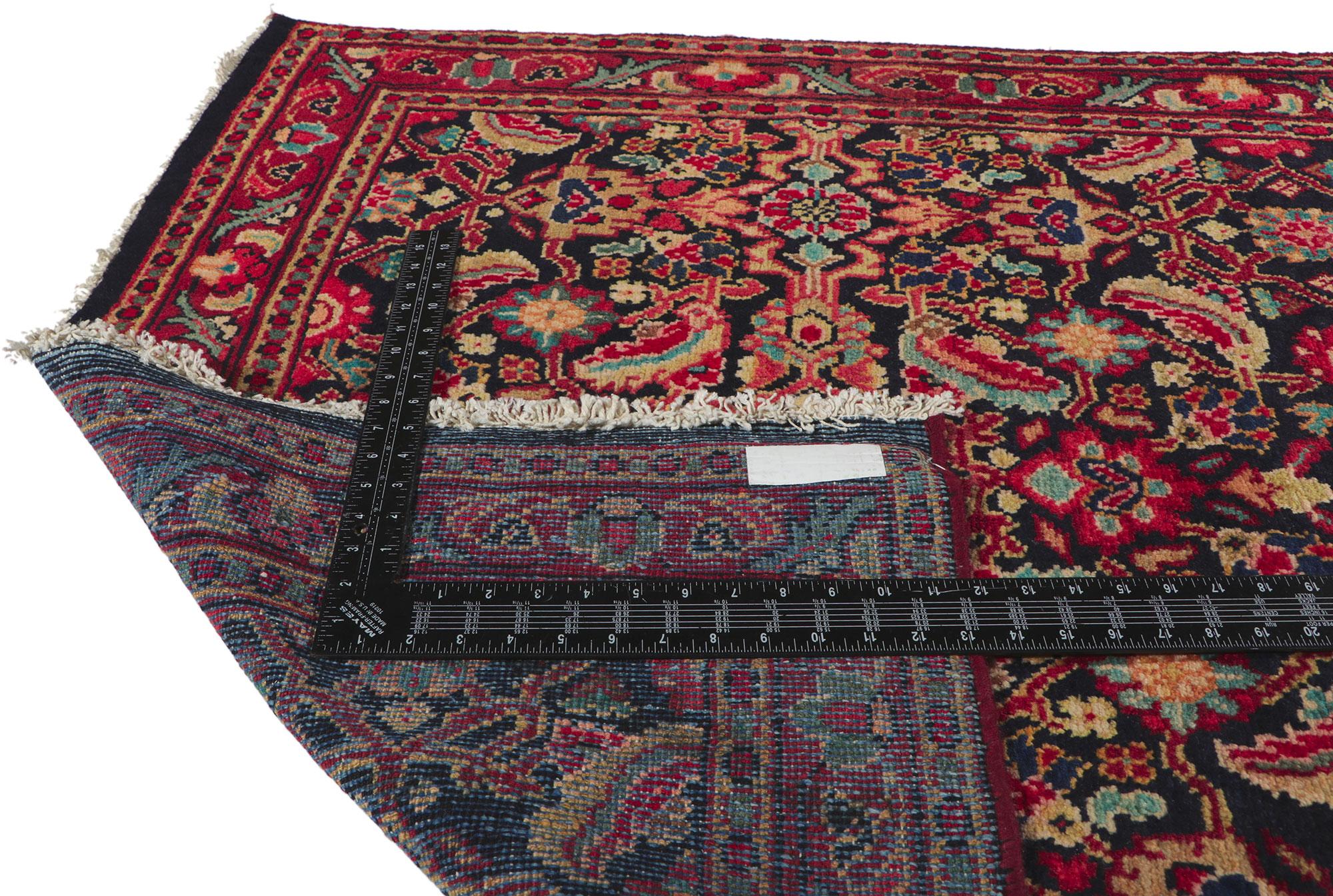 Hand-Knotted Antique Persian Mahal Runner with Herati Pattern For Sale