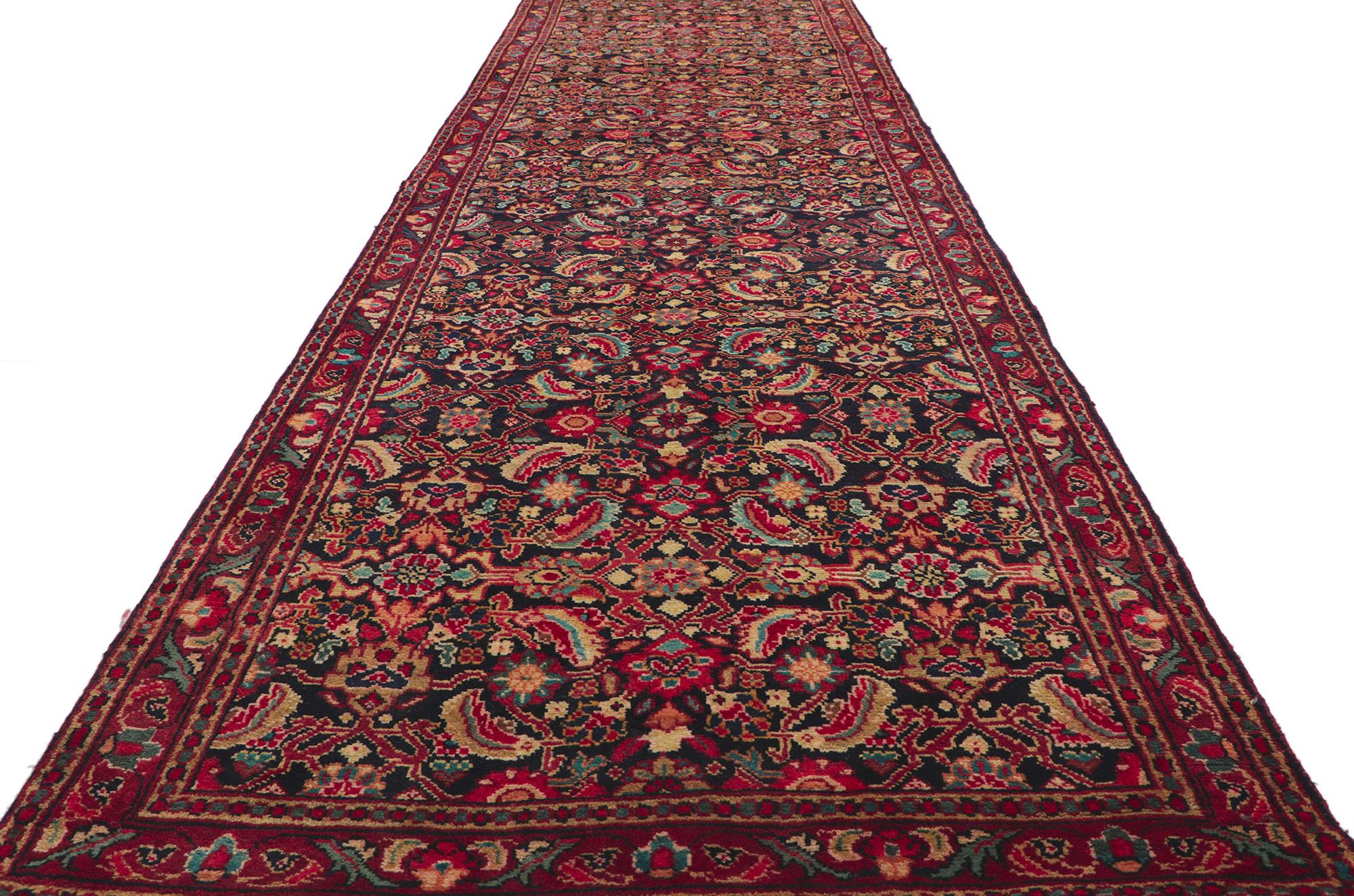 20th Century Antique Persian Mahal Runner with Herati Pattern For Sale