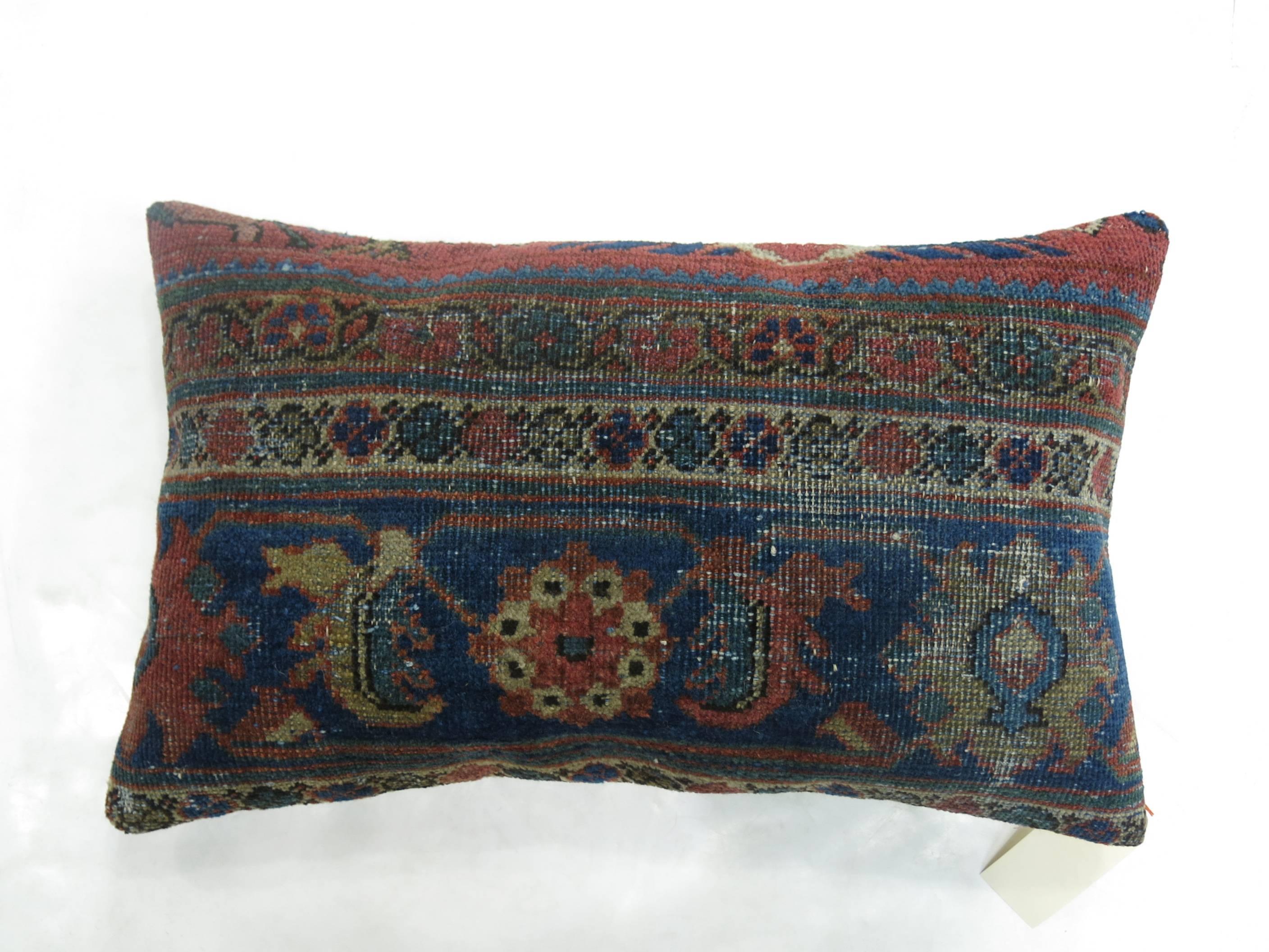 Sultanabad Antique Persian Mahal Shabby Chic Bolster Rug Pillow