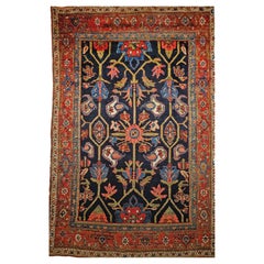 Tapis persan Mahal Sultanabad vintage à motif allover en bleu marine, vert et rouge