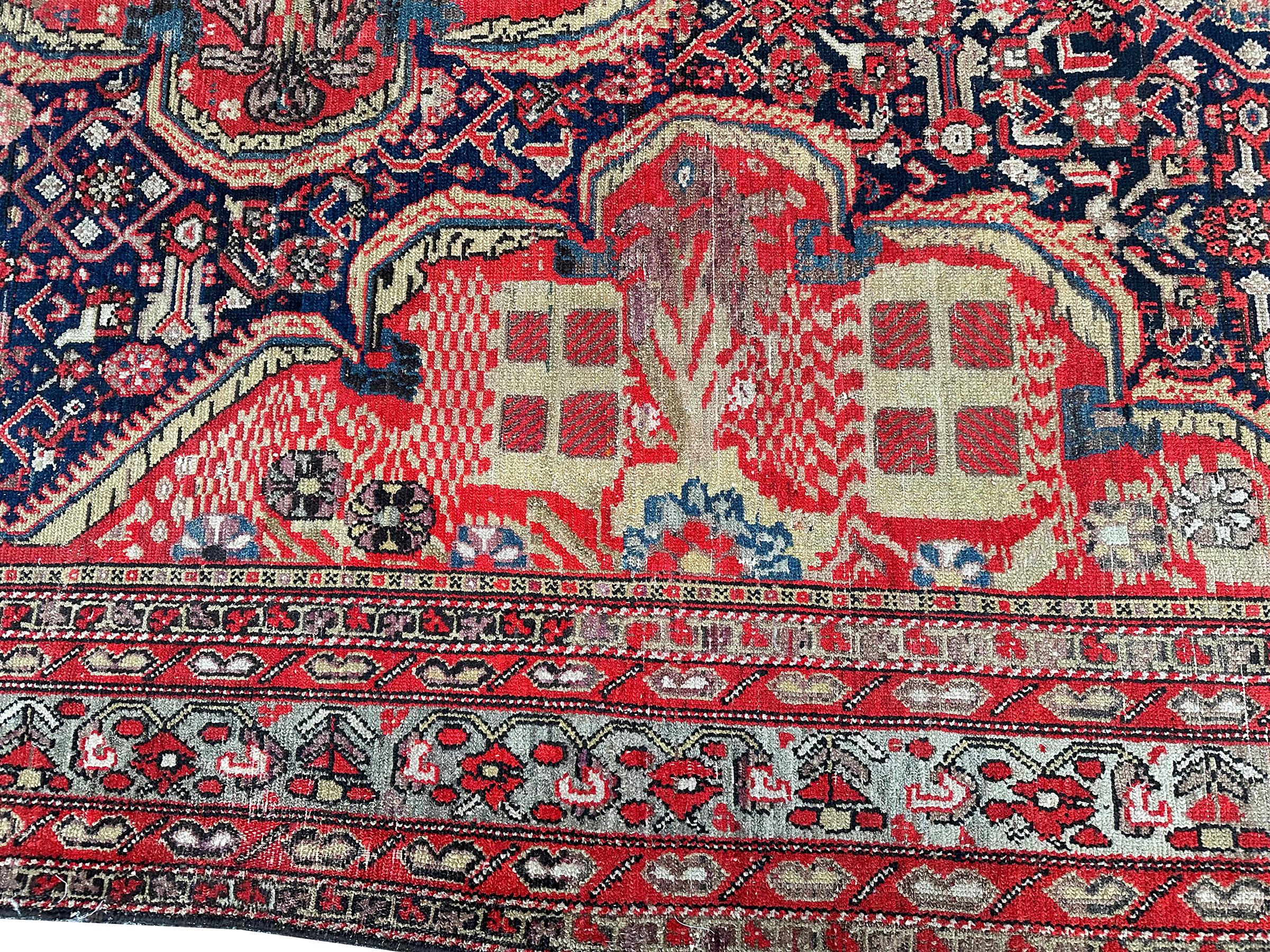 Antique Persian Mahal Sultanabad Rug 1880 Geometric 9x17 Handmade 257cm x 511cm For Sale 5