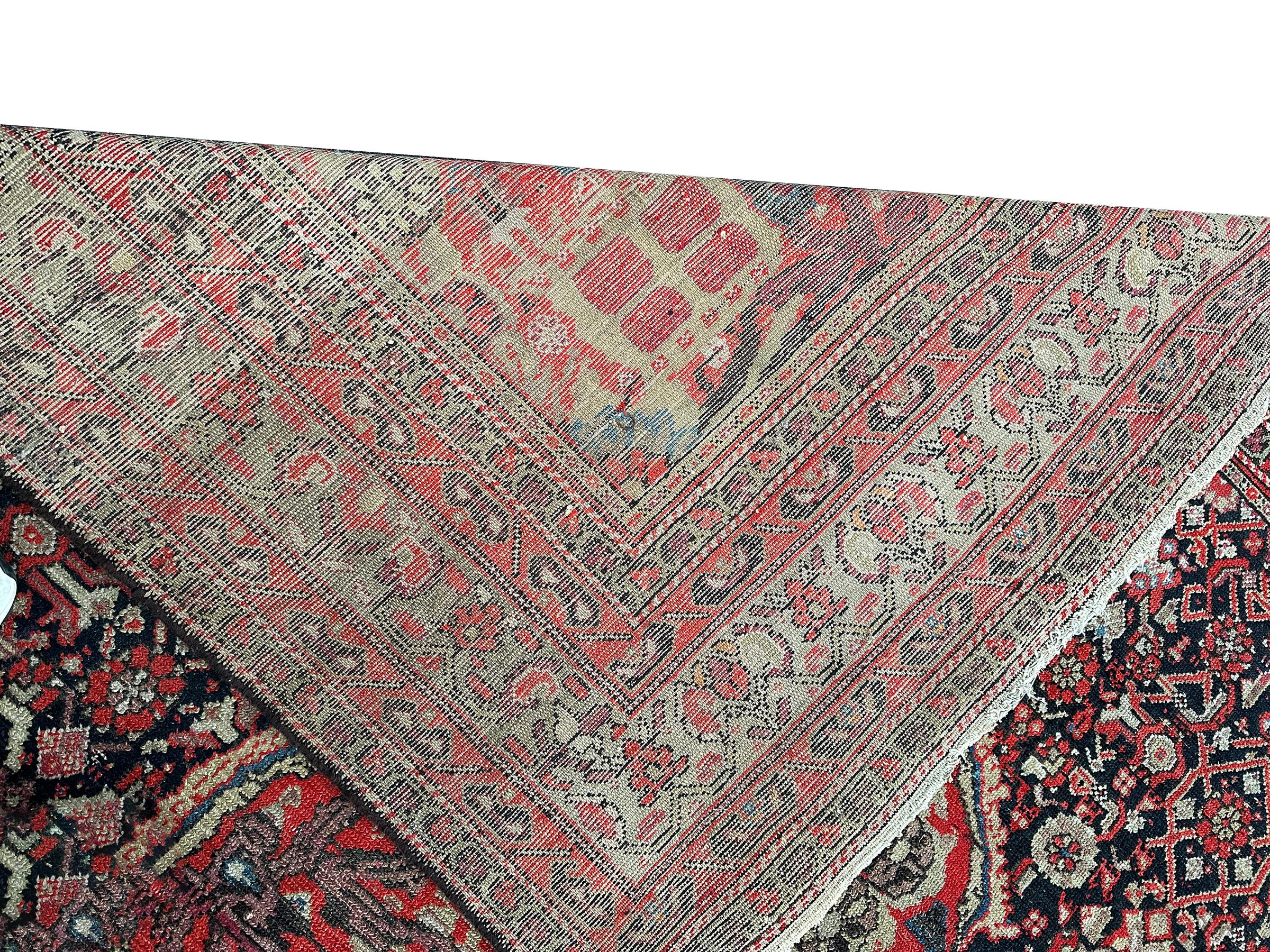 Antique Persian Mahal Sultanabad Rug 1880 Geometric 9x17 Handmade 257cm x 511cm For Sale 7