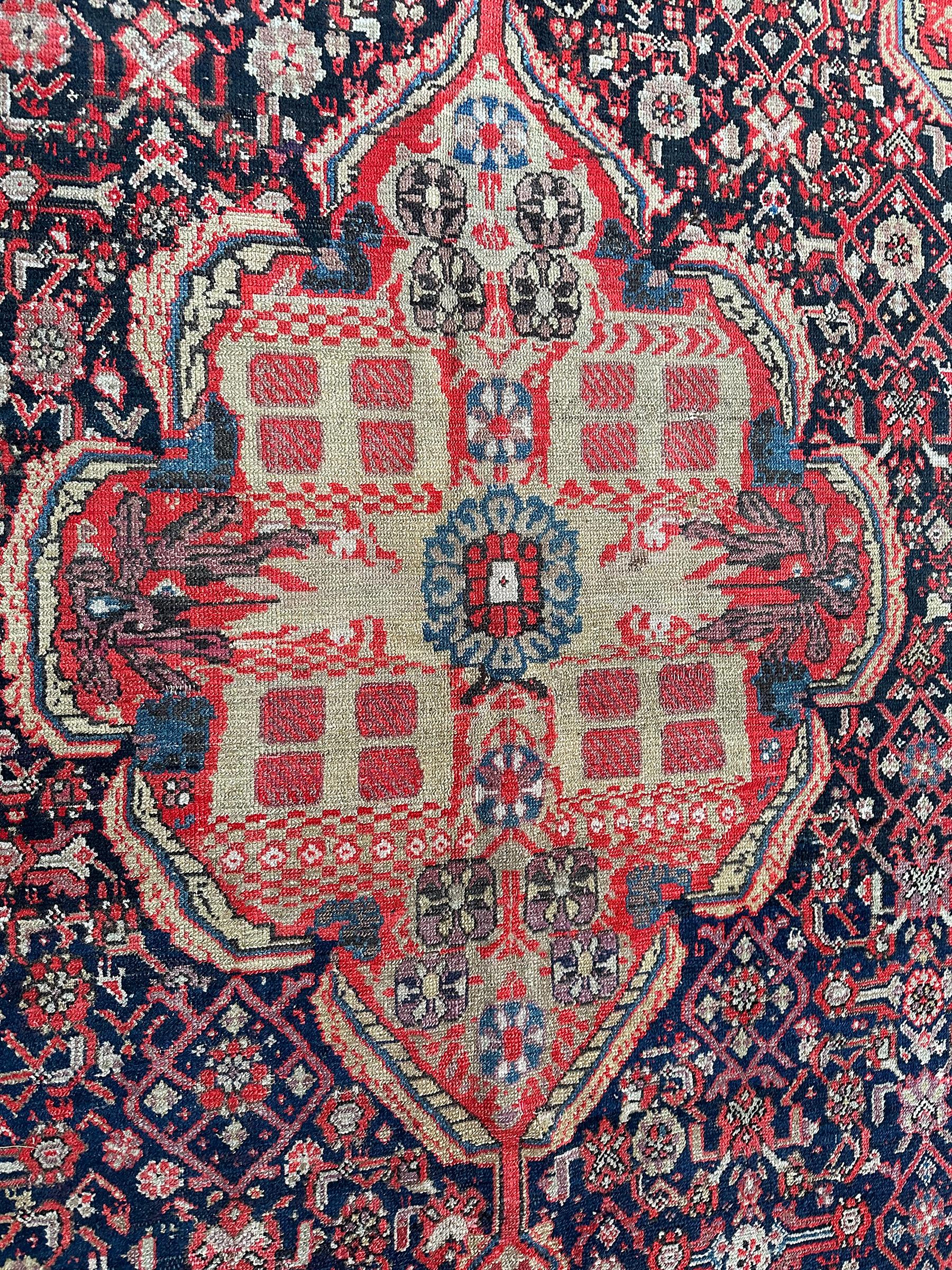 Antique Persian Mahal Sultanabad Rug 1880 Geometric 9x17 Handmade 257cm x 511cm For Sale 1