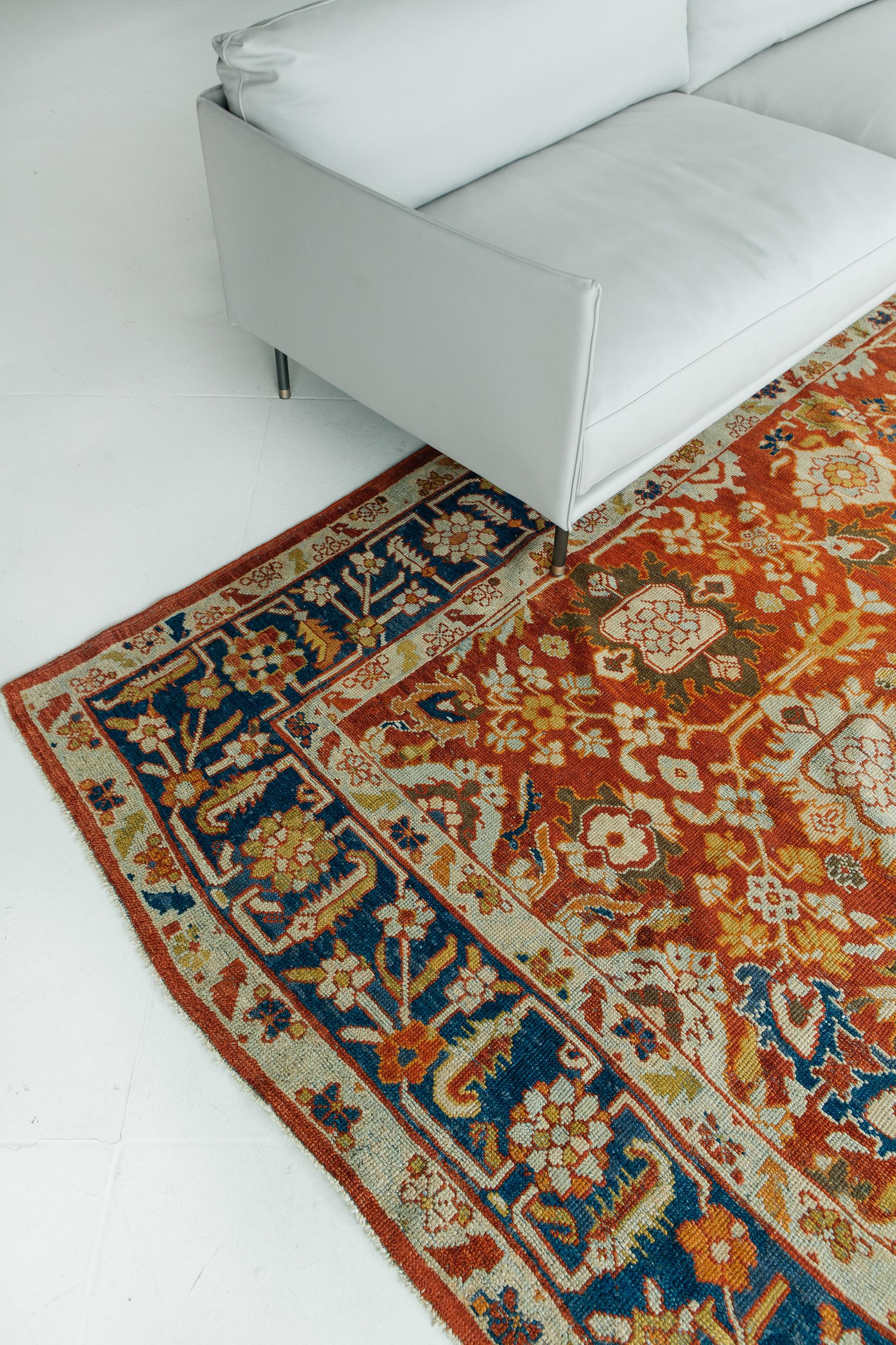 Hand-Knotted Antique Persian Mahal Sultanabad Rug For Sale