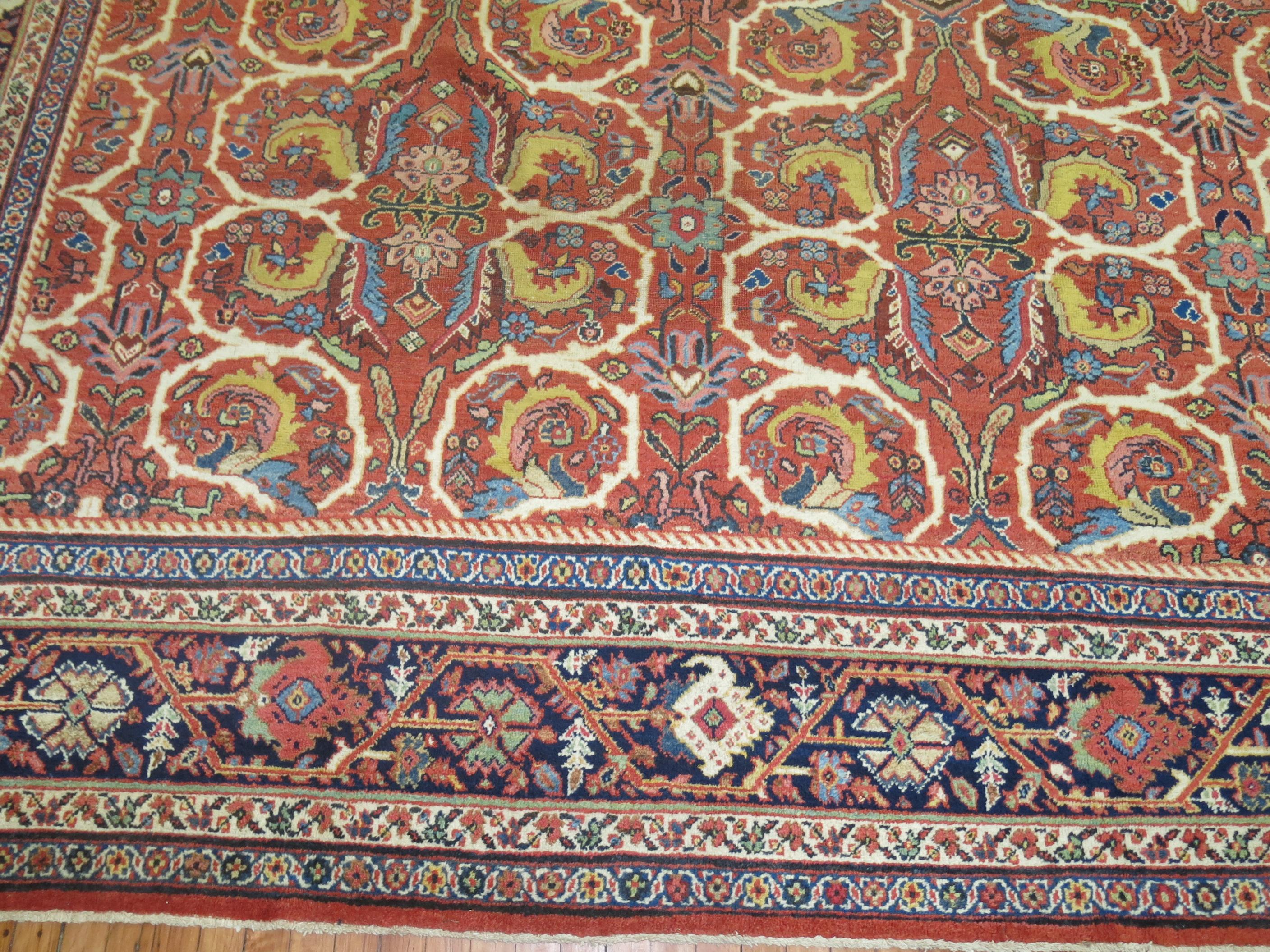 Hand-Knotted  Antique Persian Mahal Sultanabad Rug For Sale