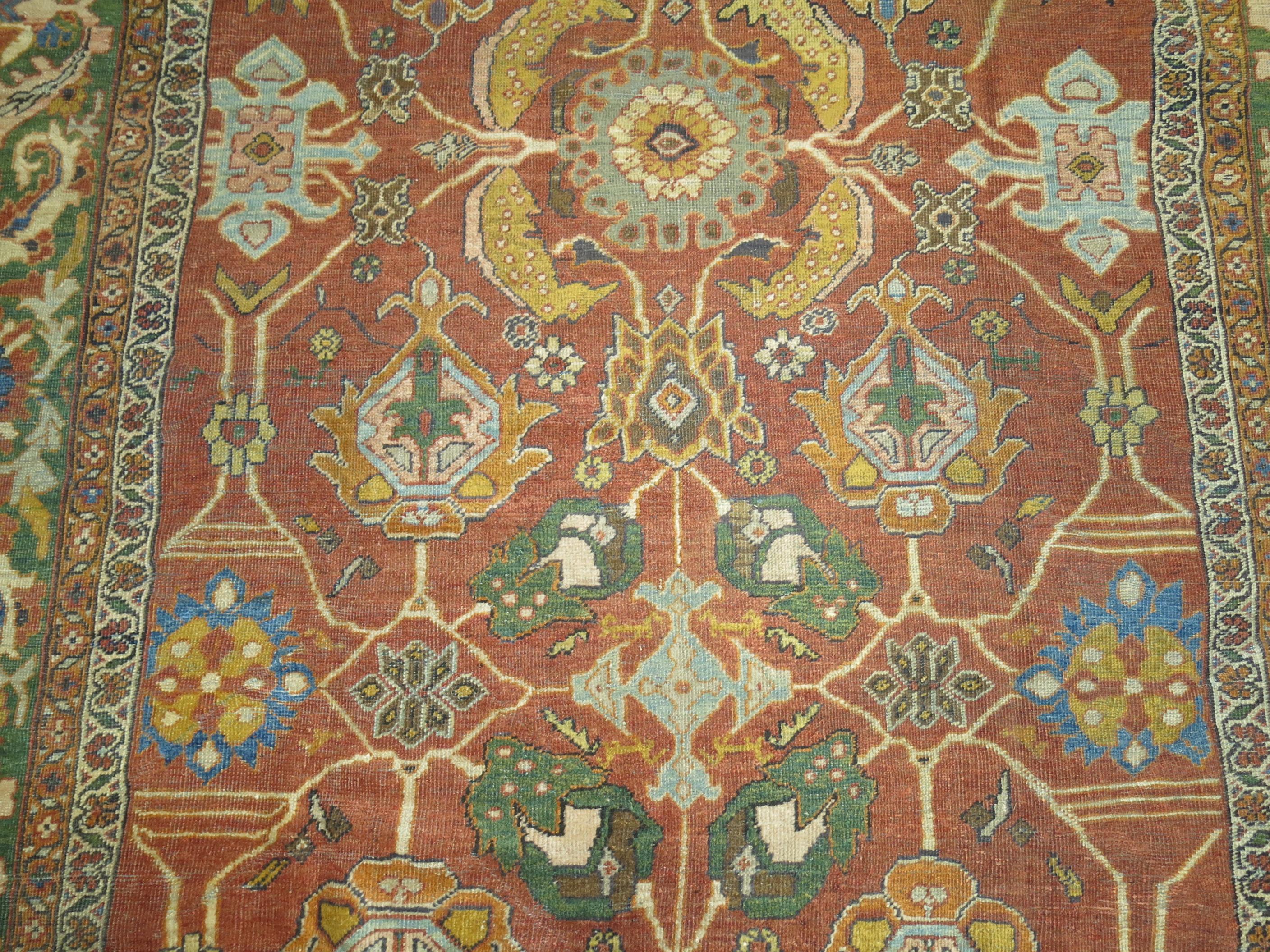 Antique Persian Mahal Sultanabad Rug In Good Condition For Sale In New York, NY