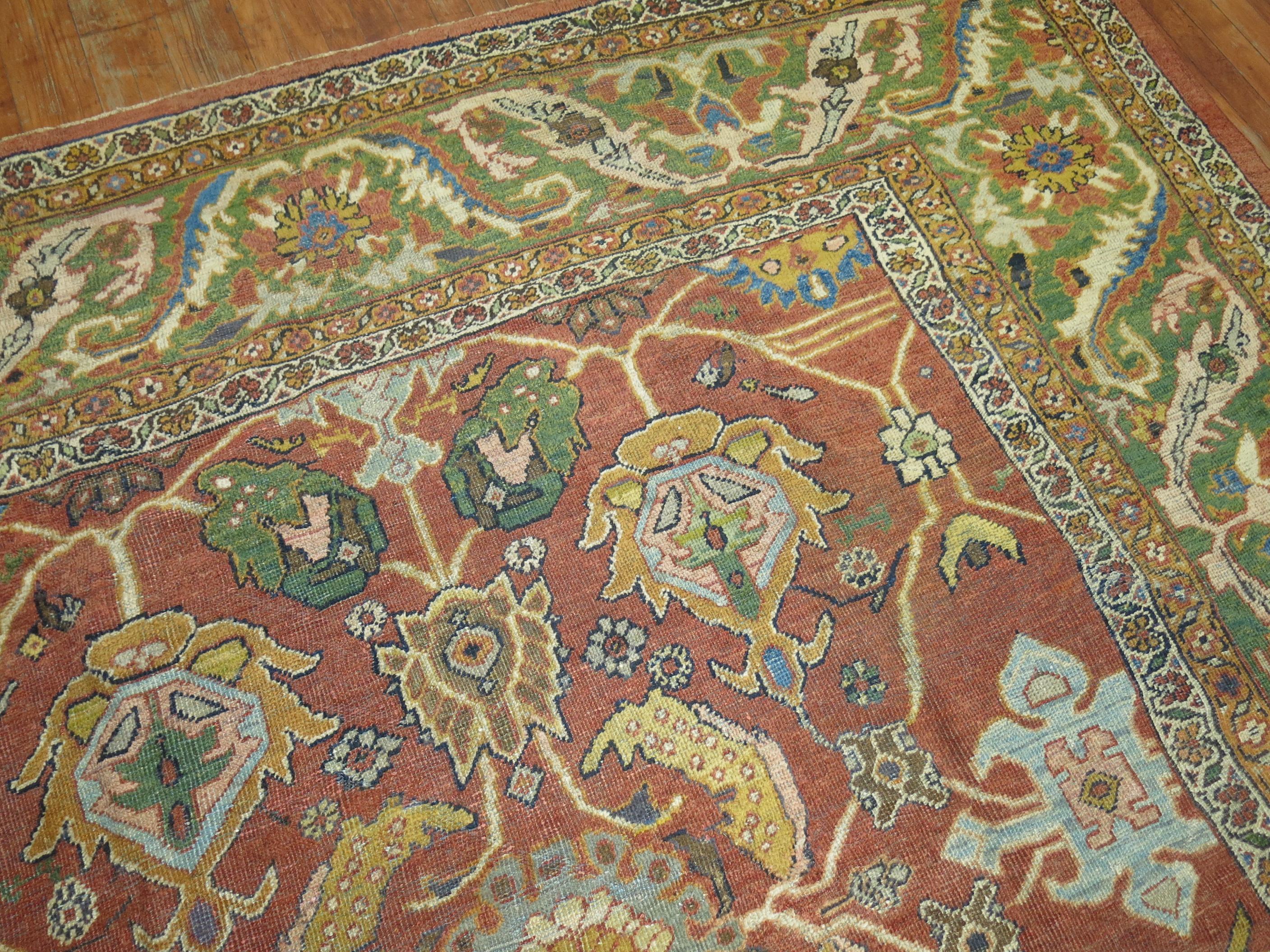 20th Century Antique Persian Mahal Sultanabad Rug For Sale