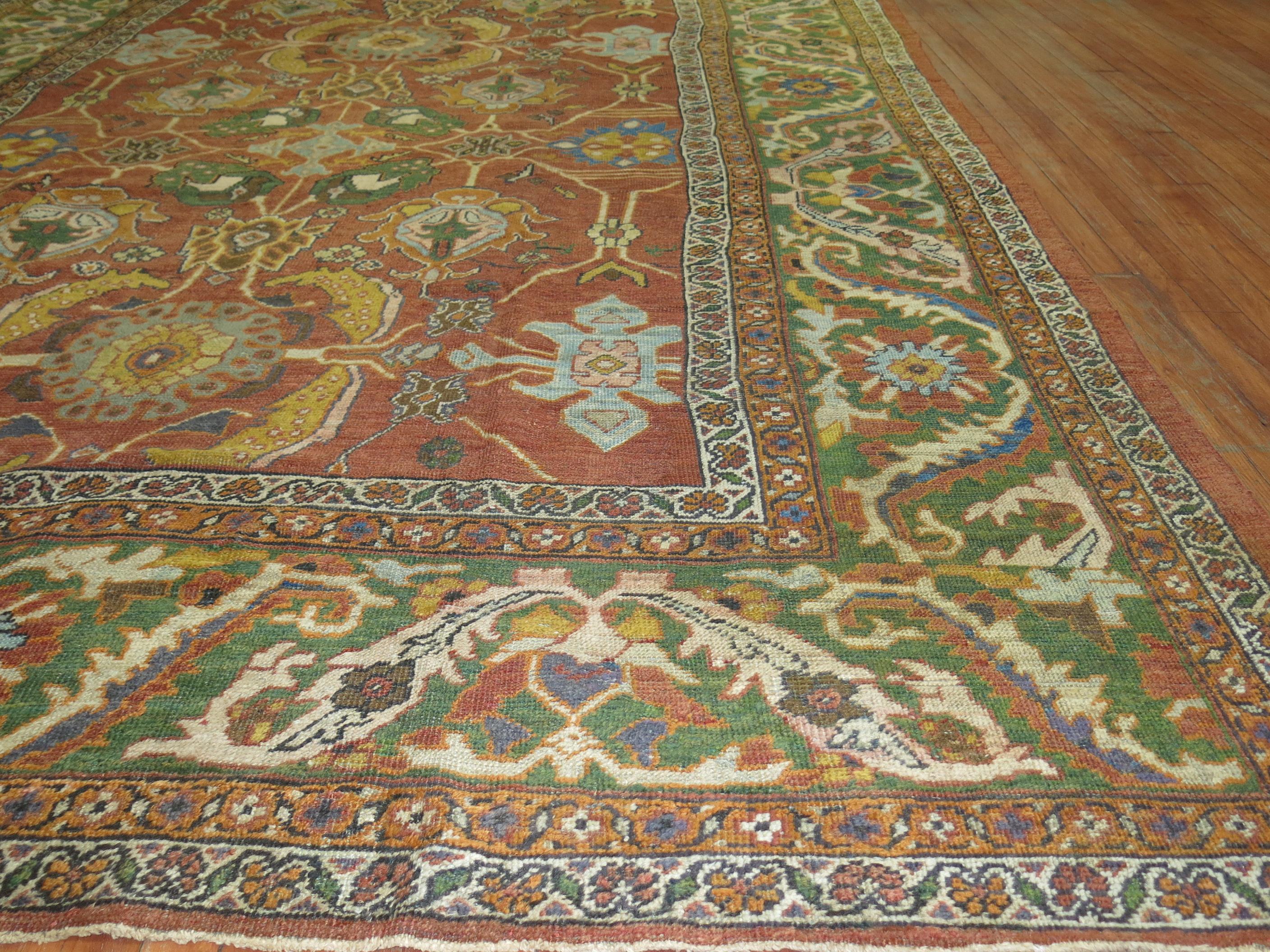 Wool Antique Persian Mahal Sultanabad Rug For Sale