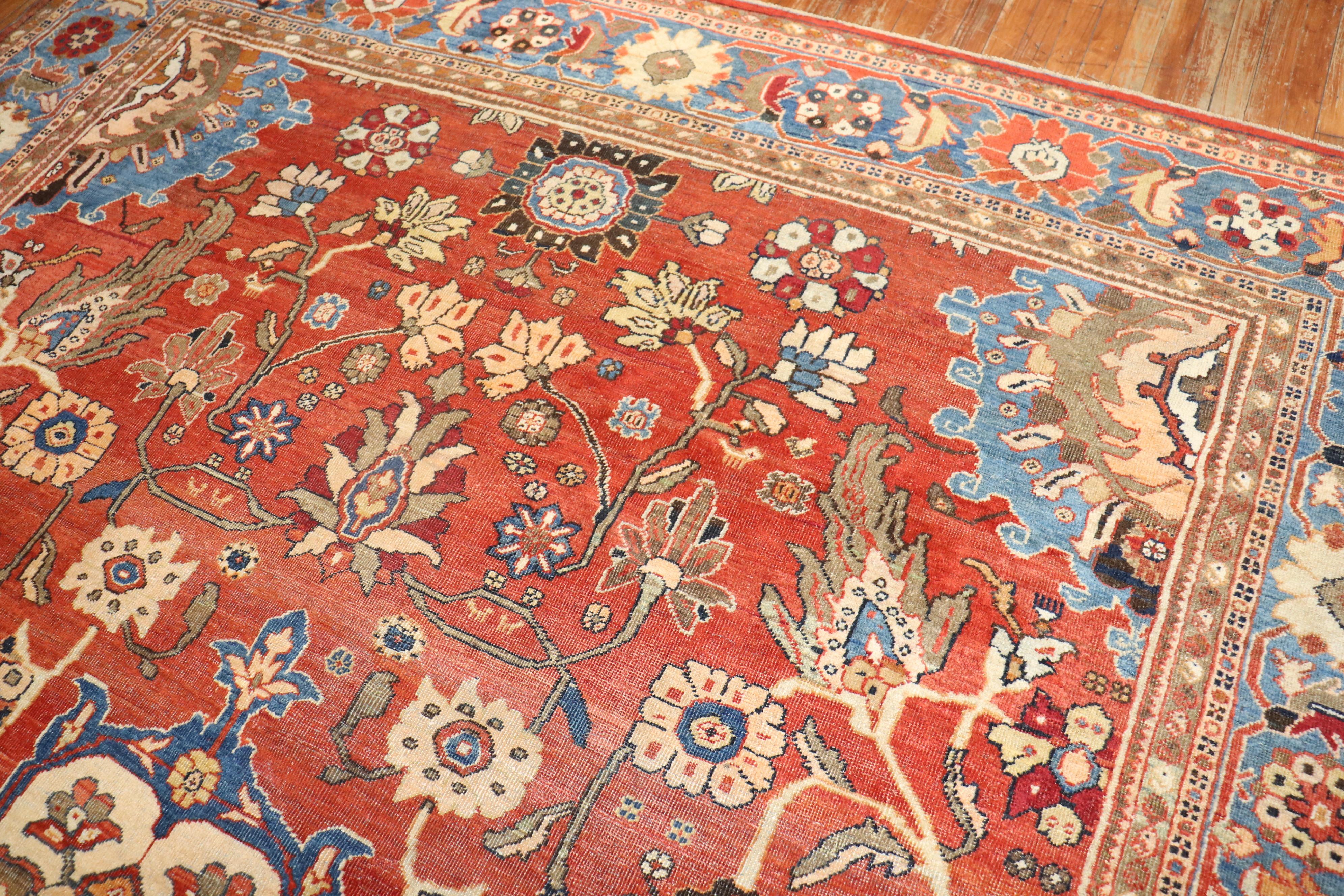 Wool  Antique Persian Mahal Sultanabad Rug For Sale