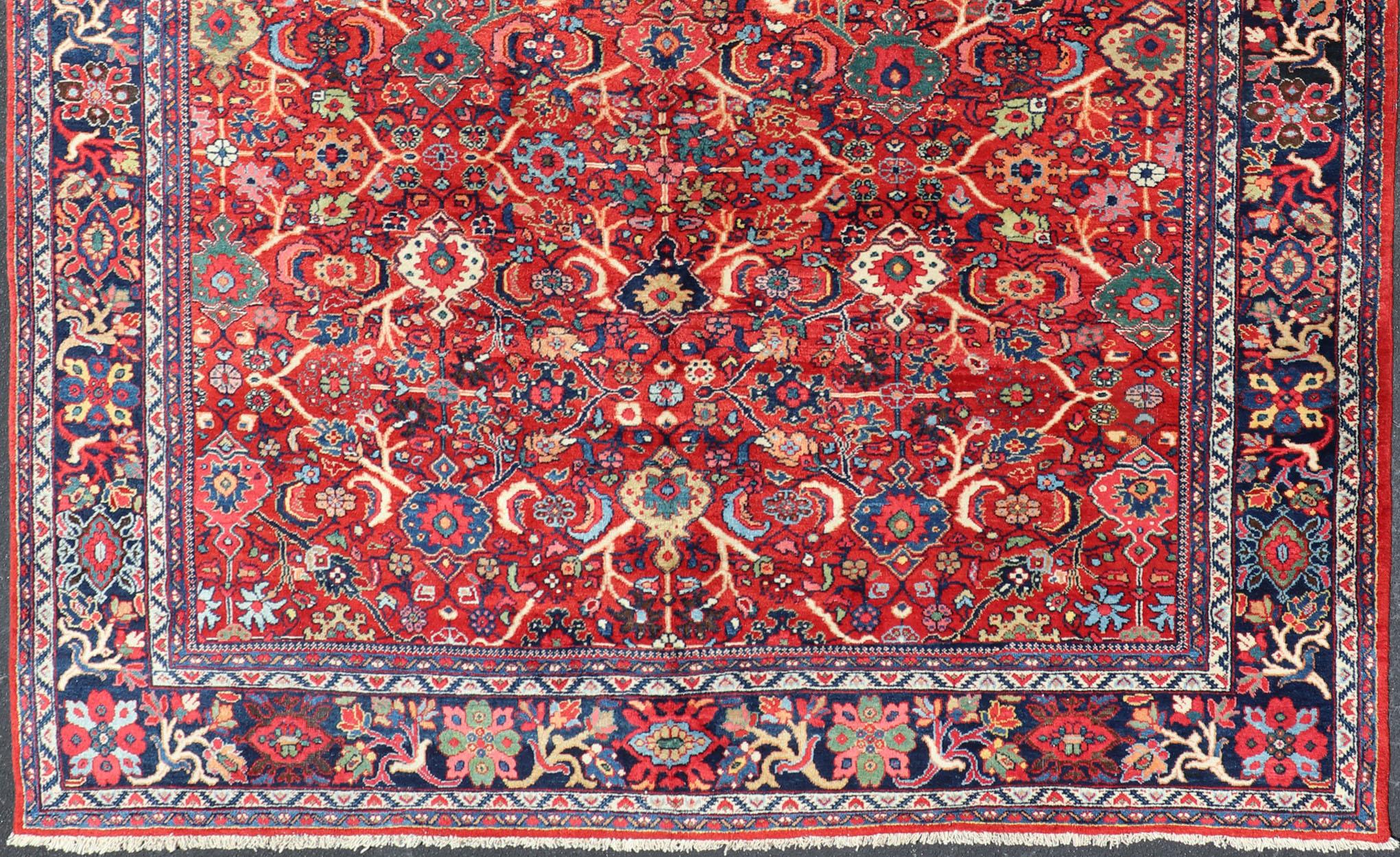 Antique Persian Sultanabad Mahal Rug With All-Over Sub Geometric Design For Sale 5