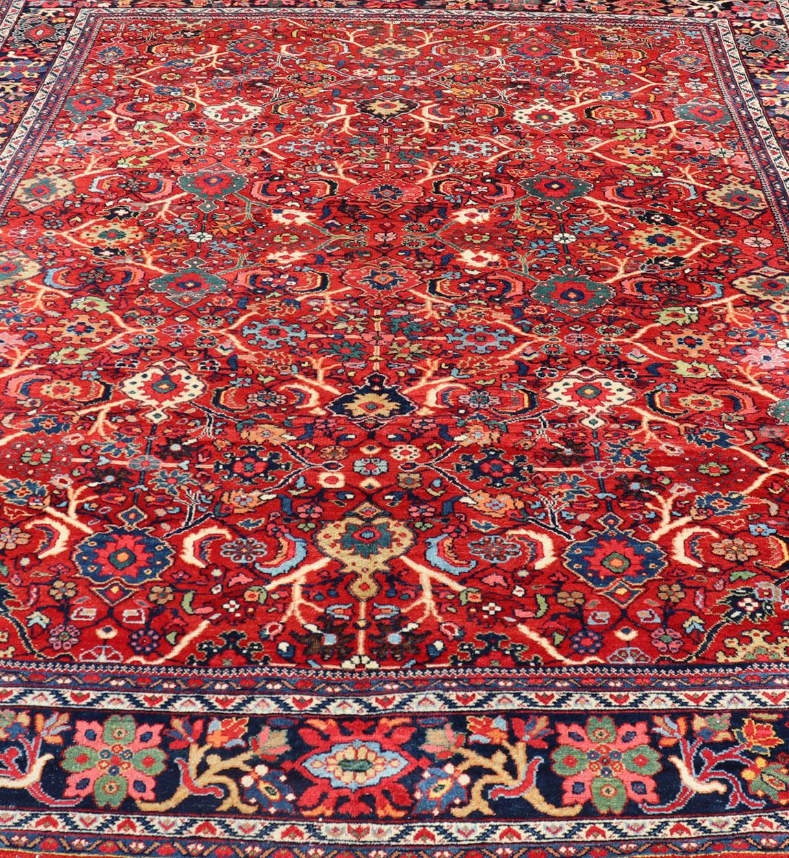 Antique Persian Sultanabad Mahal Rug With All-Over Sub Geometric Design For Sale 6