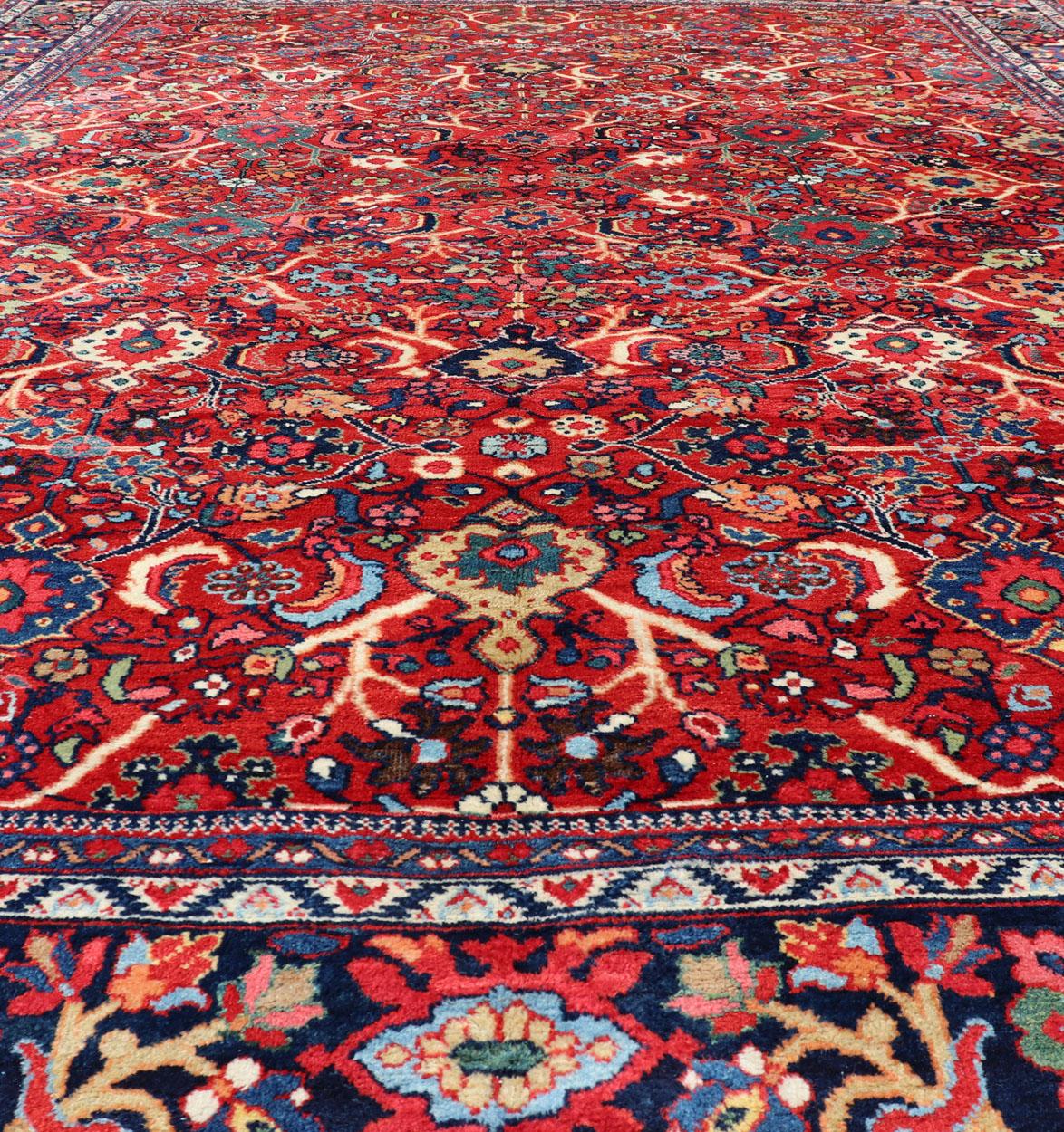 Antique Persian Sultanabad Mahal Rug With All-Over Sub Geometric Design For Sale 7