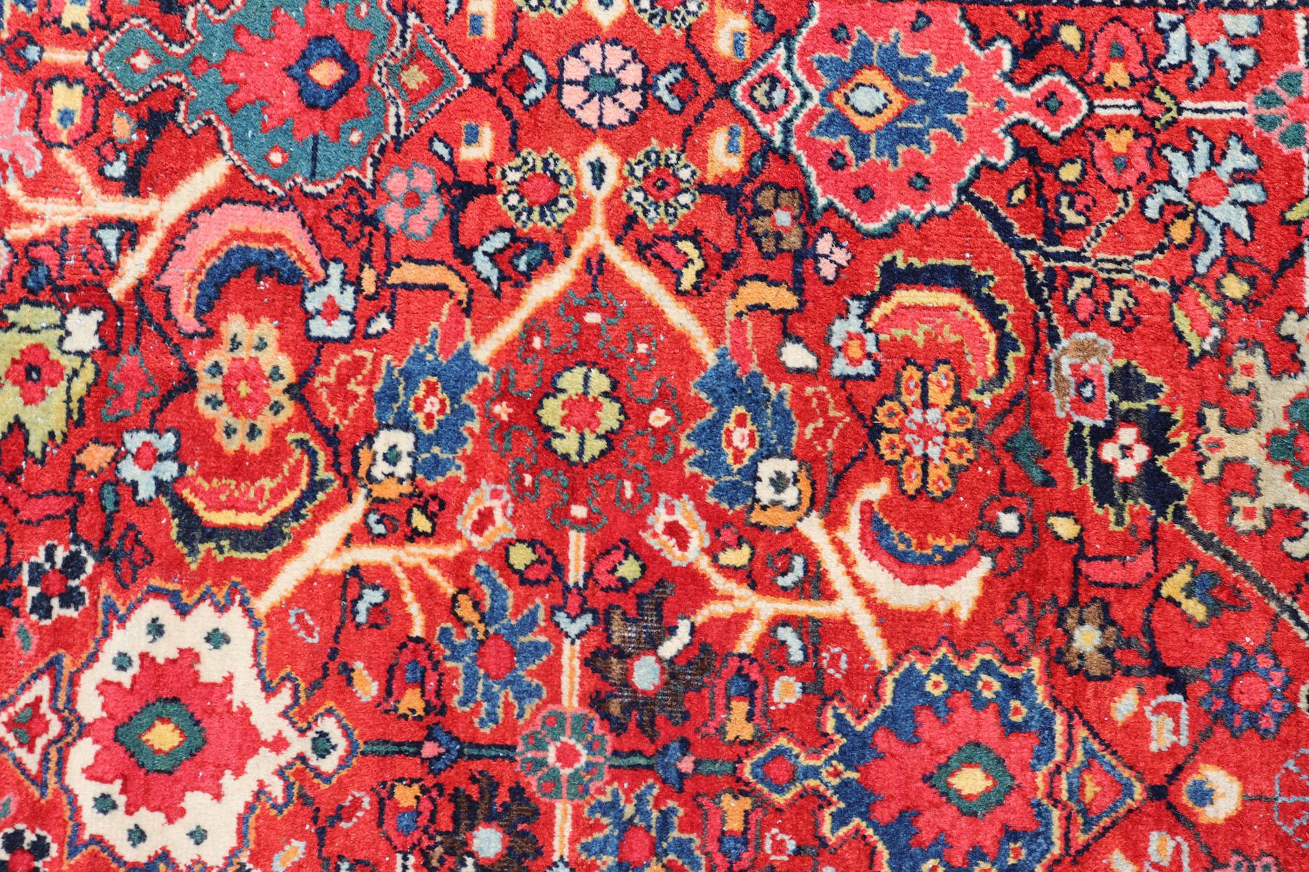 Hand-Knotted Antique Persian Sultanabad Mahal Rug With All-Over Sub Geometric Design For Sale
