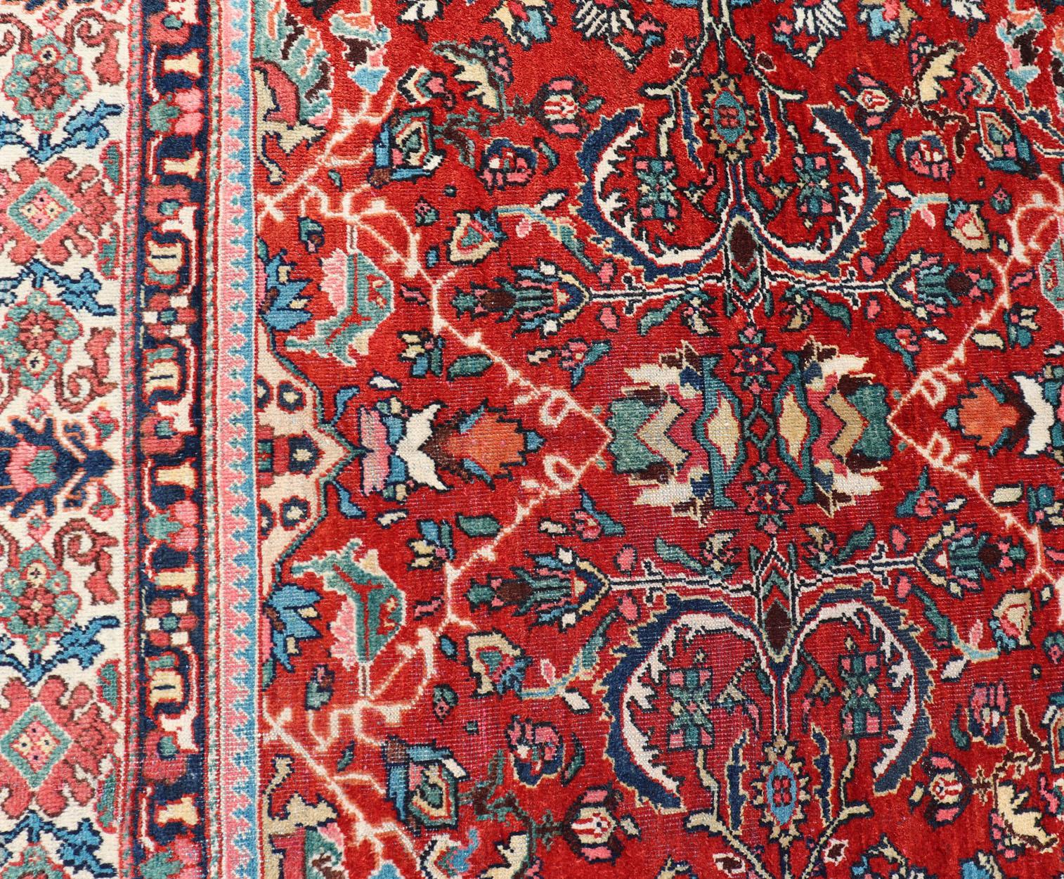 Antiker persischer Mahal-Sultanabad-Teppich mit geometrischem All-Over-Design (Handgeknüpft) im Angebot