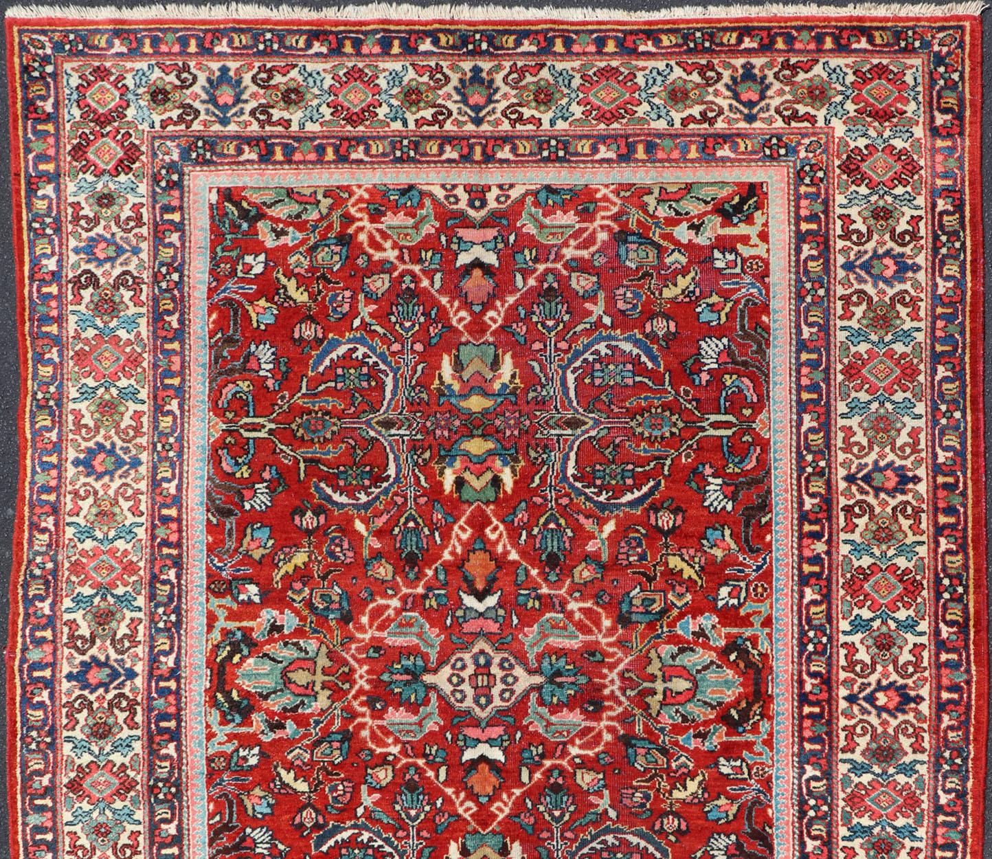 20th Century  Antique Persian Mahal-Sultanabad Rug with All-Over Geometric Design For Sale