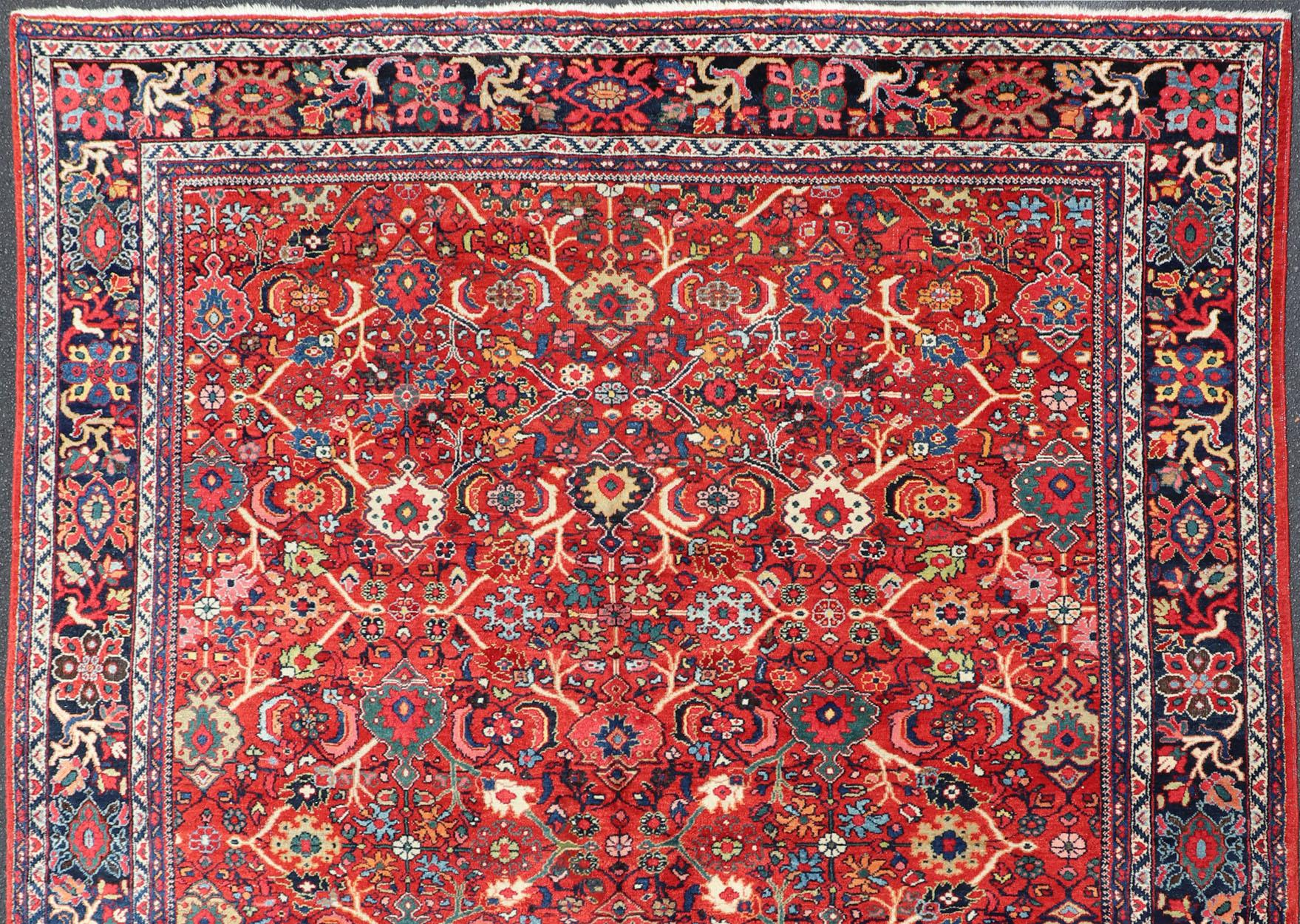 Antique Persian Sultanabad Mahal Rug With All-Over Sub Geometric Design For Sale 3