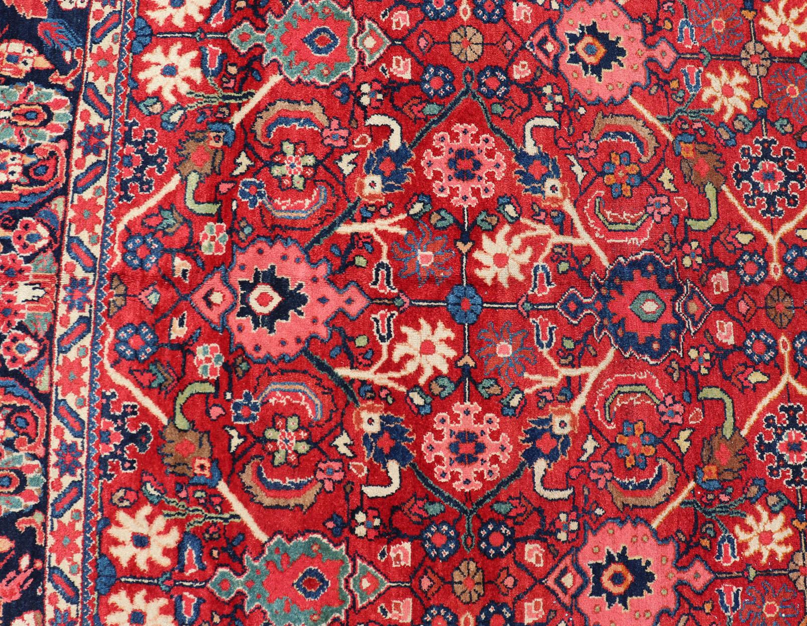 Wool Antique Persian Mahal-Sultanabad With All-Over Sub-Geometric Design For Sale