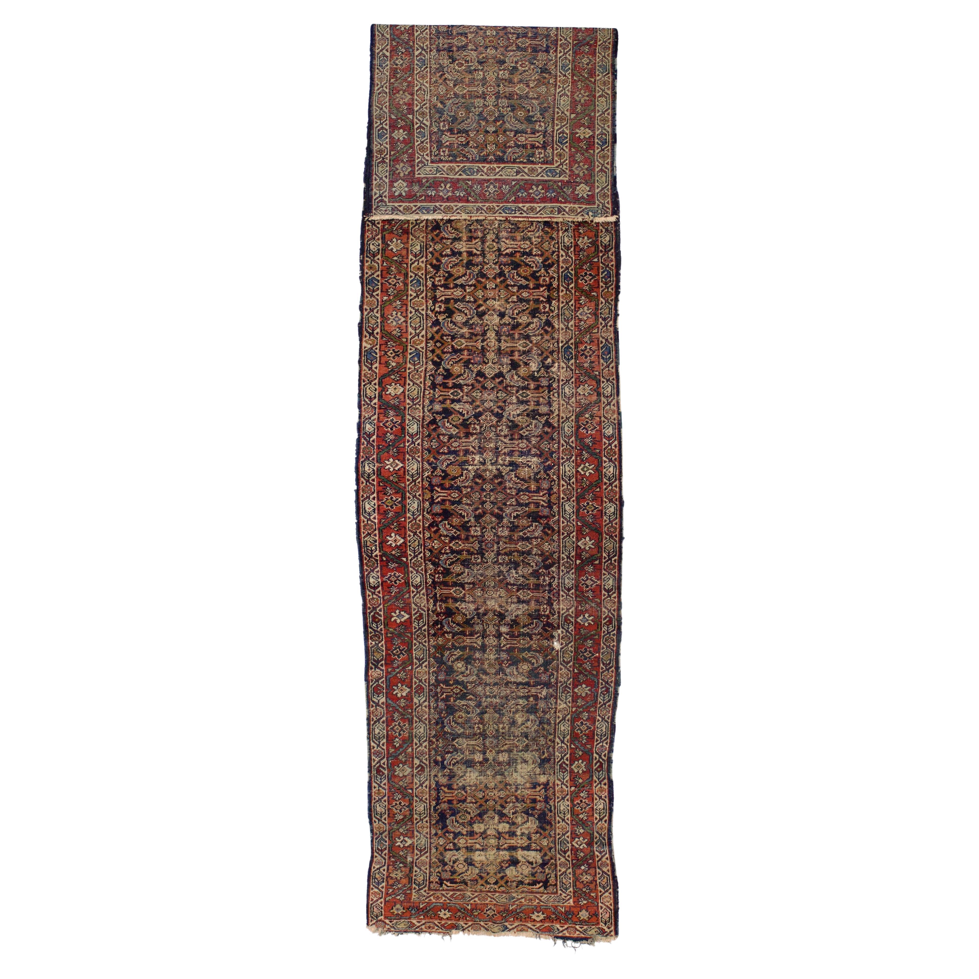 Antique Persian Mahal Wool Long Rug 3'1