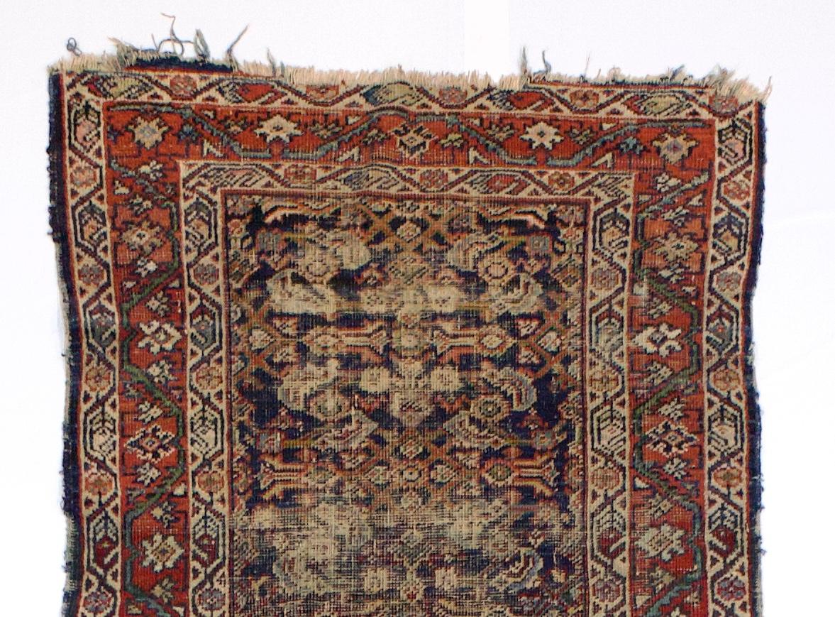 19th Century Antique Persian Mahal Wool Long Rug 3'1