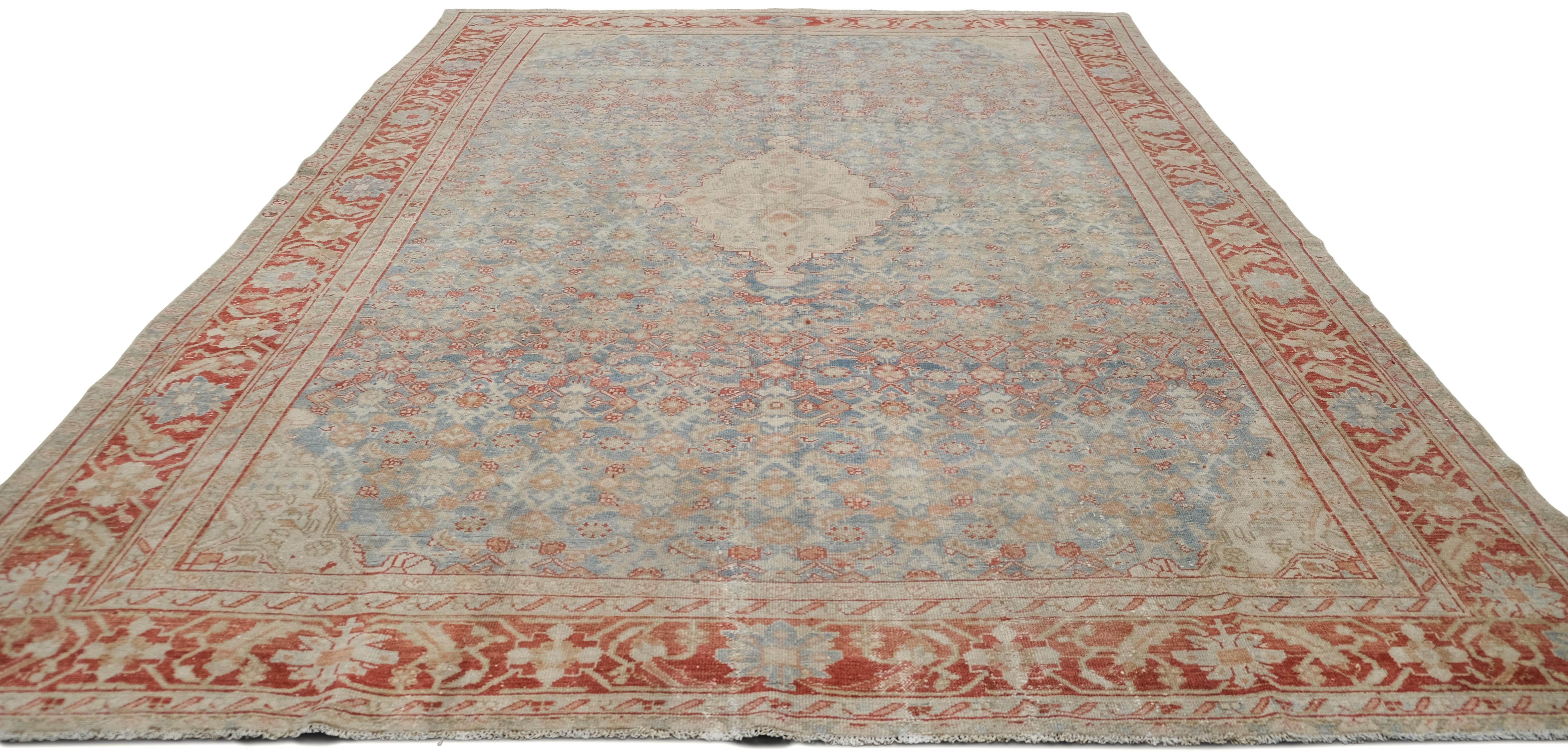 Antiker persischer Mahal-Wollteppich 8'6''x11'8'' um 1920 (Handgeknüpft) im Angebot
