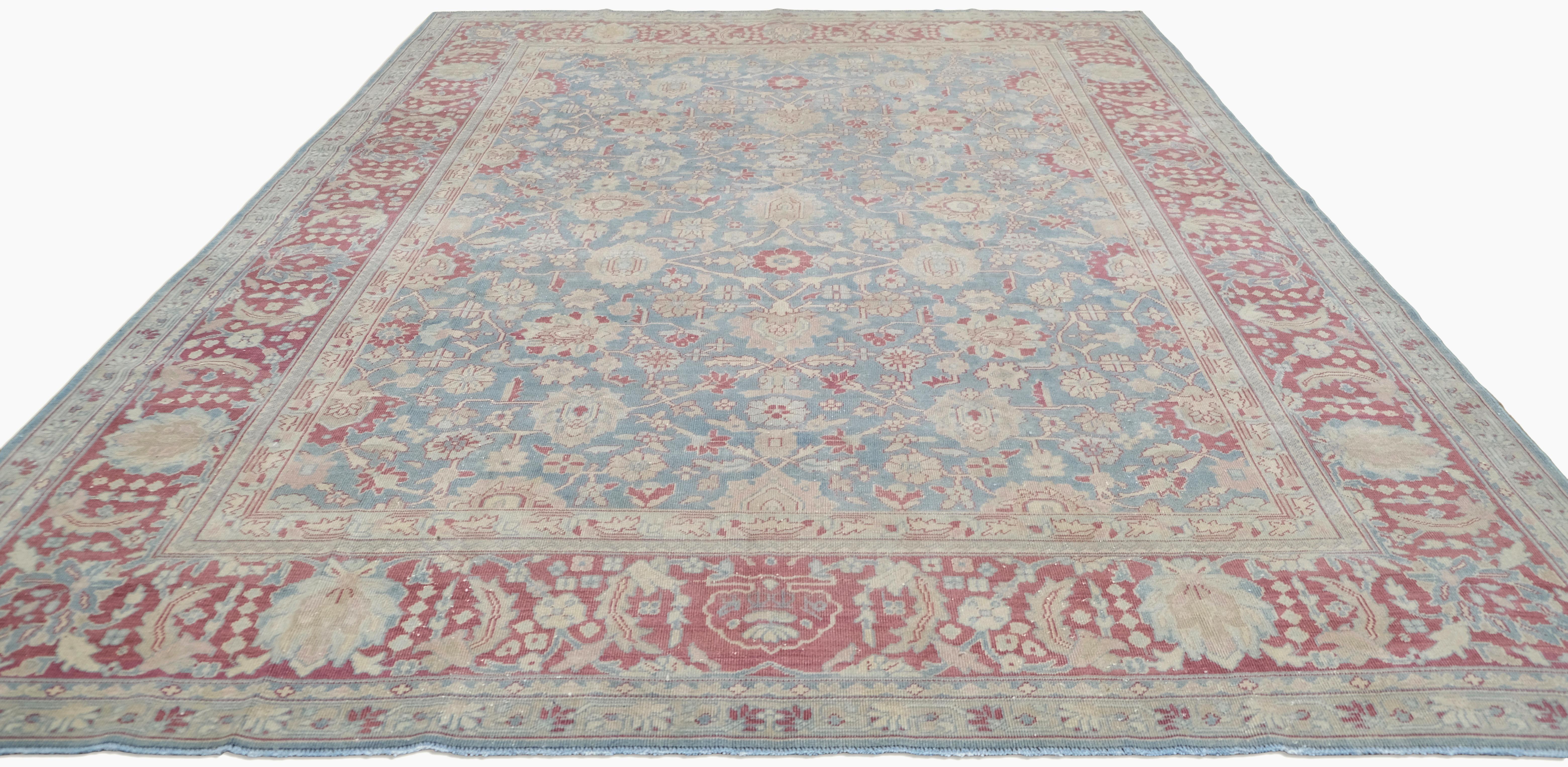 Antiker persischer Mahal-Wollteppich 8'9''x11'7'' (Persisch) im Angebot