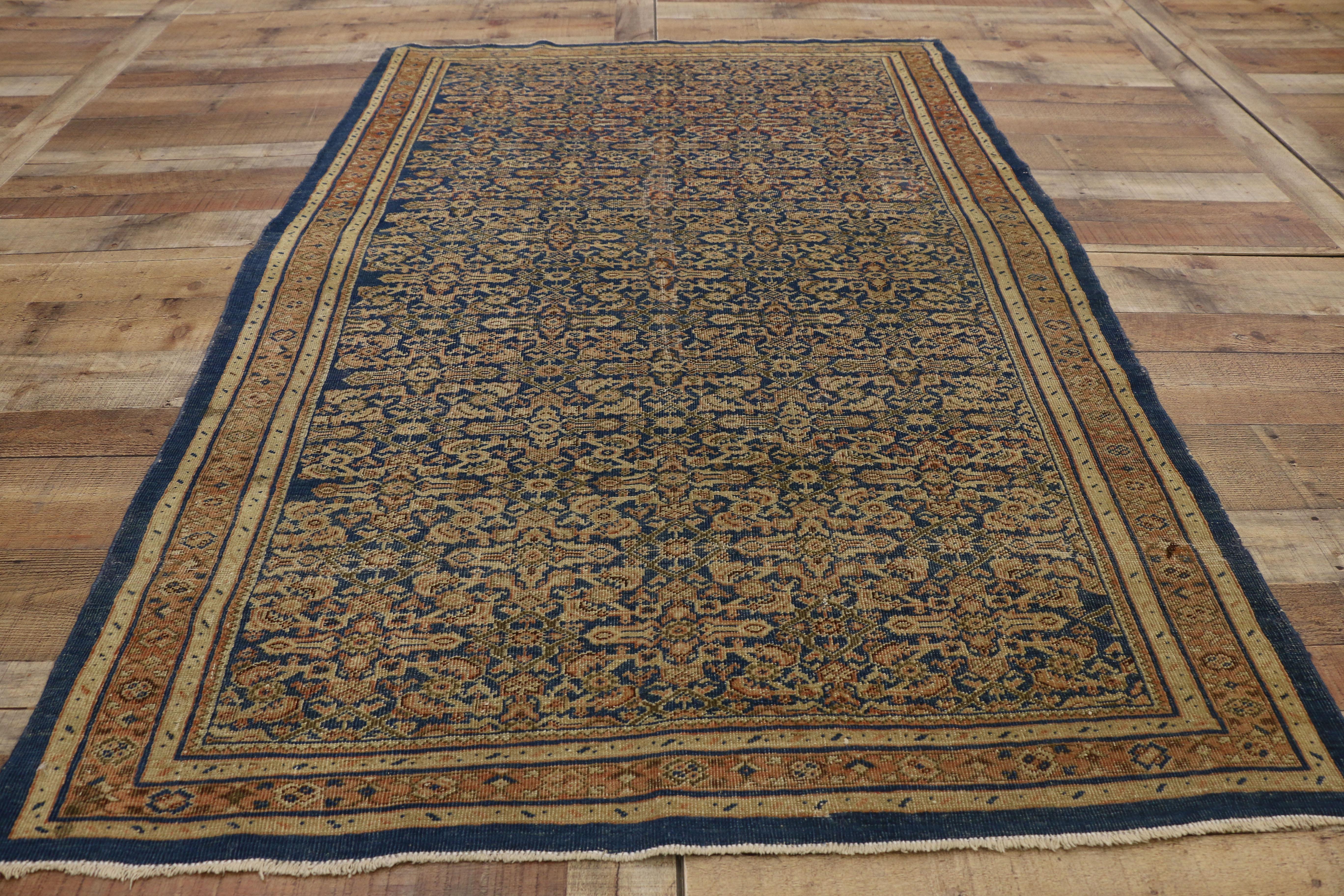 Antique Persian Mahal Ziegler Sultanabad Rug with Rustic Italian Cottage Style For Sale 1