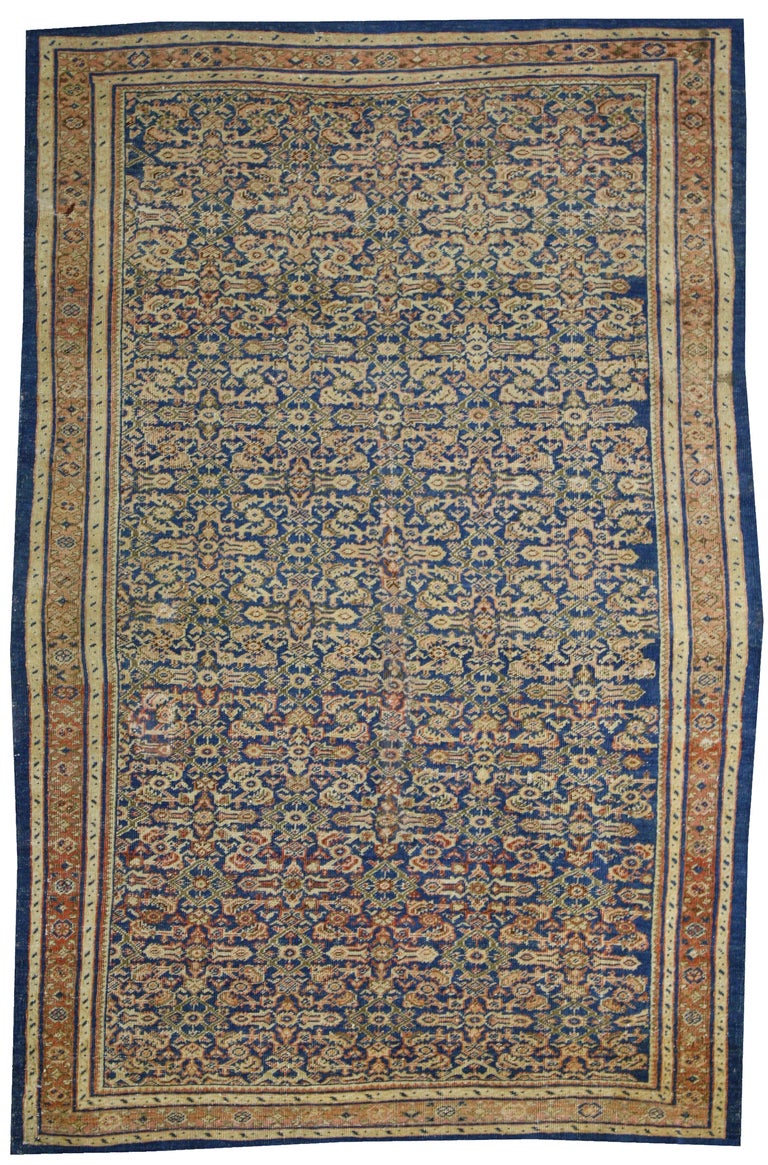 Antique Persian Mahal Ziegler Sultanabad Rug with Rustic Italian Cottage Style For Sale 3