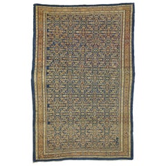 Antique Persian Mahal Ziegler Sultanabad Rug with Rustic Italian Cottage Style