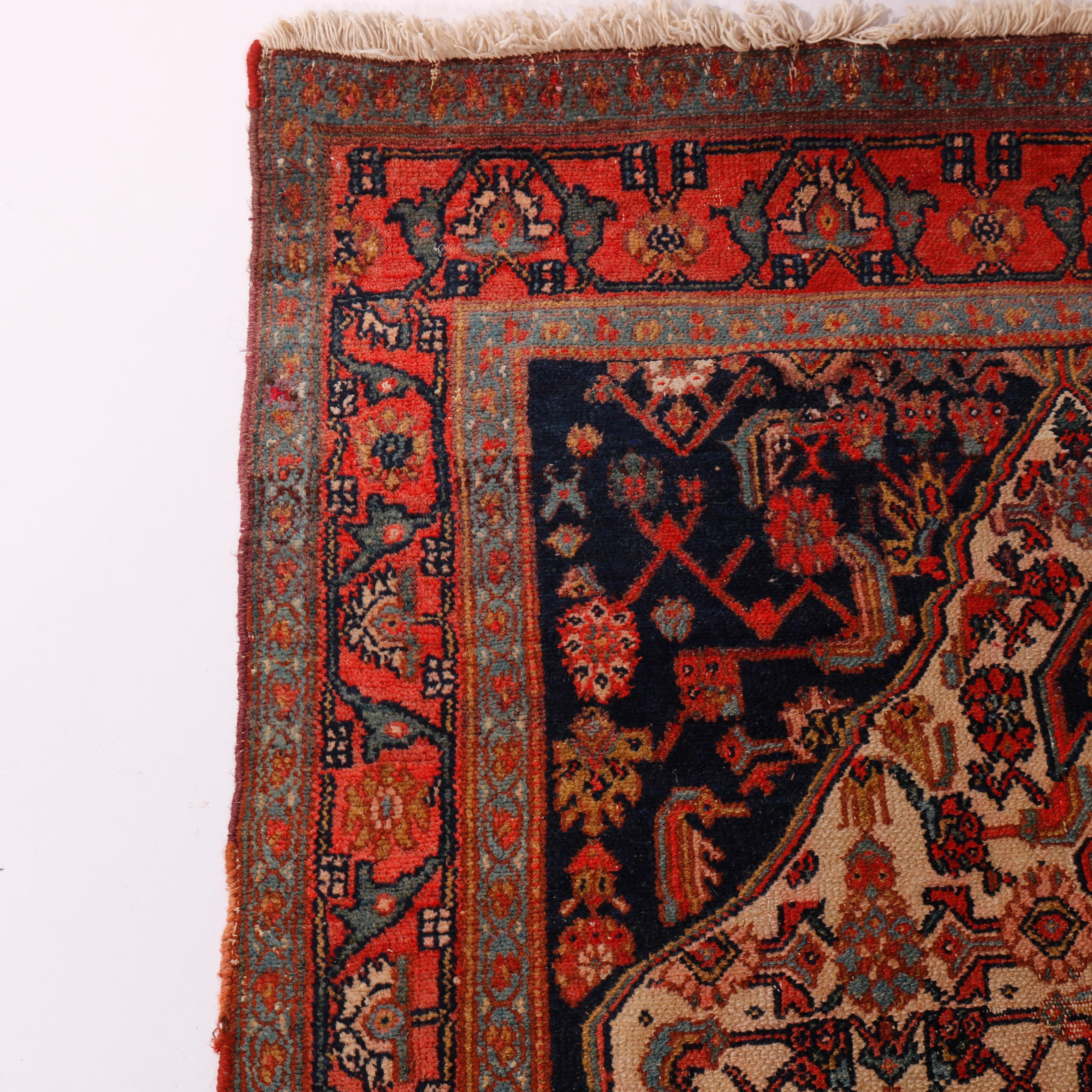 Antique Persian Malayar Oriental Wool Rug Runner, Circa 1920 4