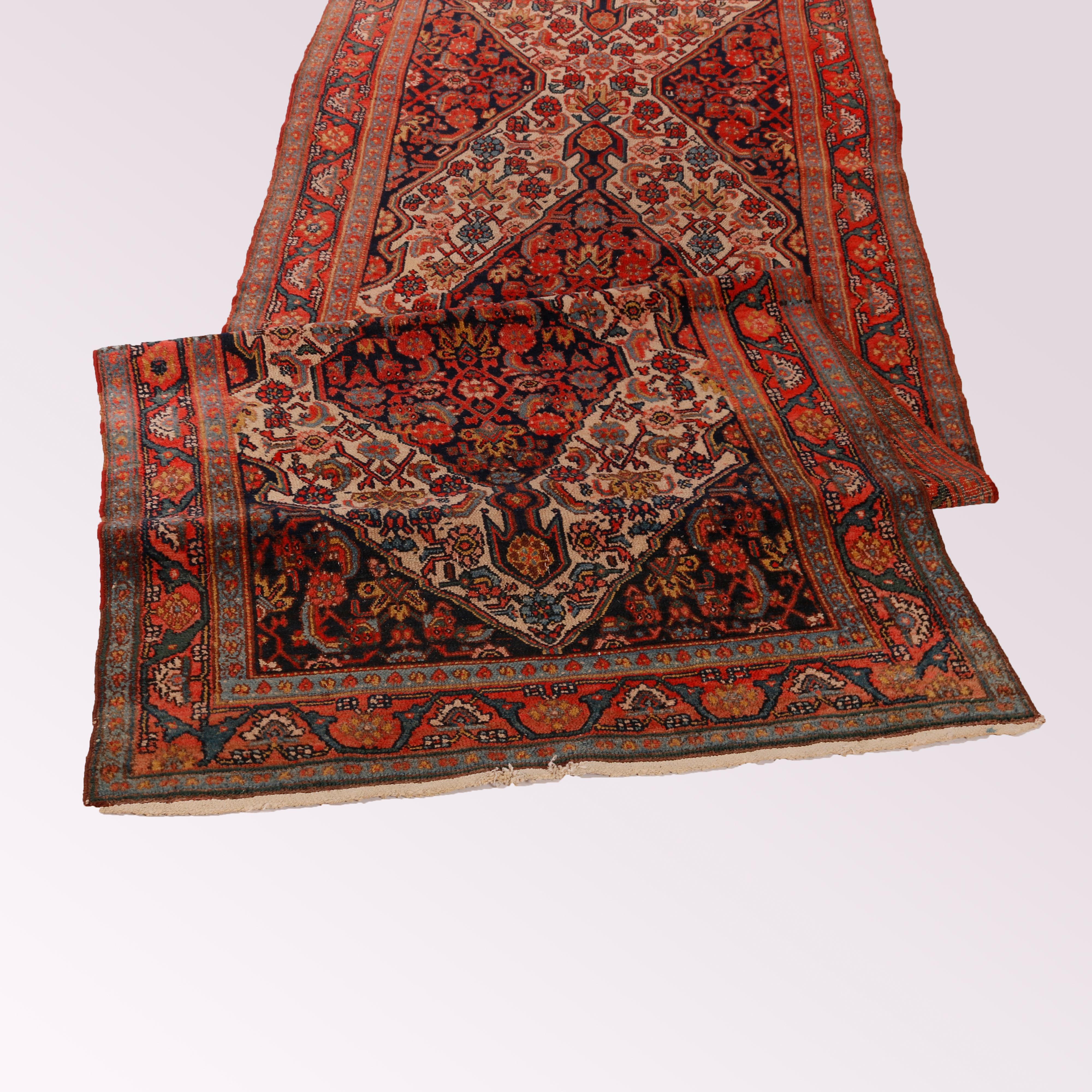 Antique Persian Malayar Oriental Wool Rug Runner, Circa 1920 6
