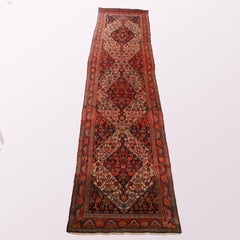 Antique Persian Malayar Oriental Wool Rug Runner, Circa 1920