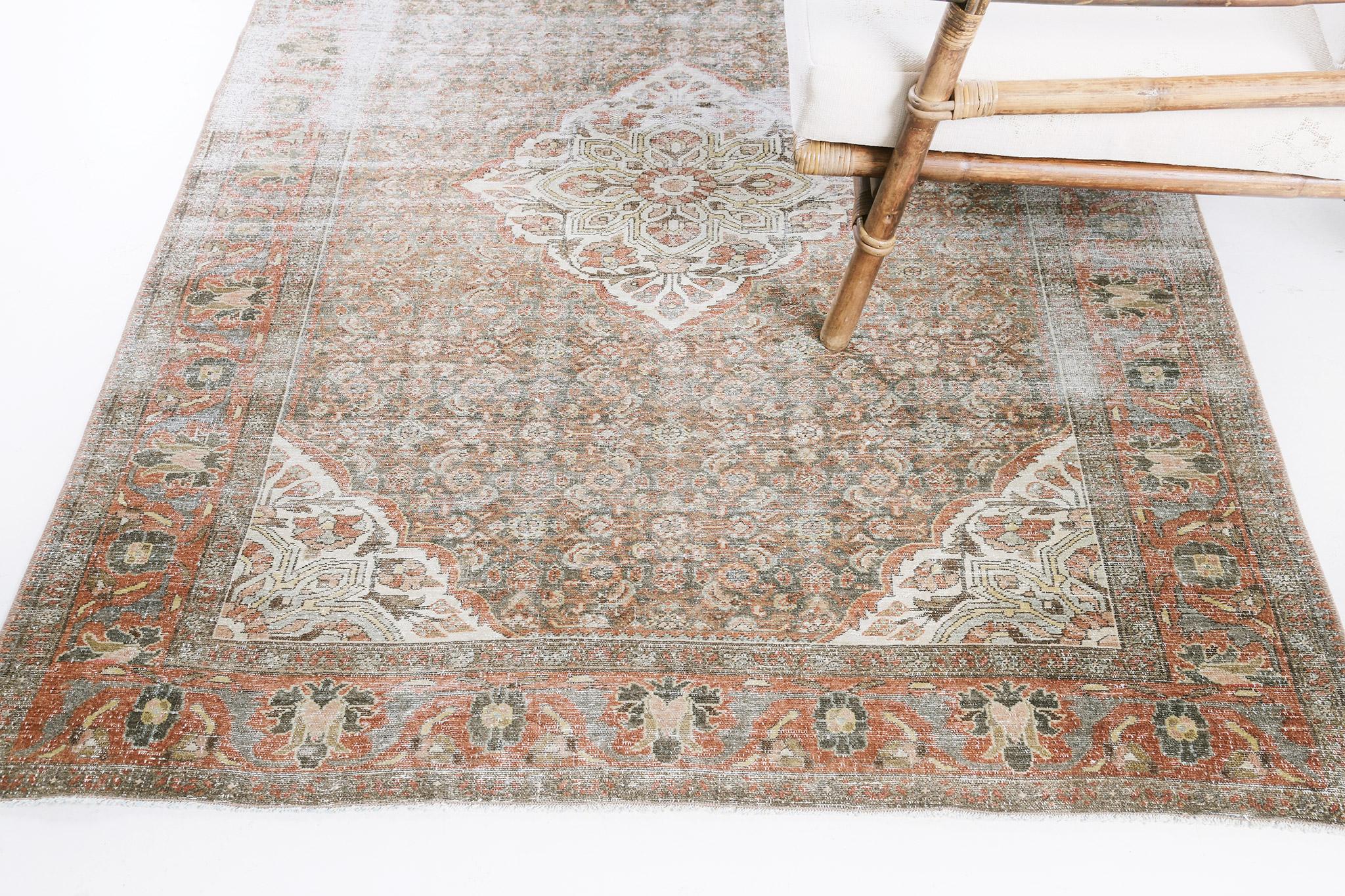 Hand-Knotted Antique Persian Malayer 29677 For Sale